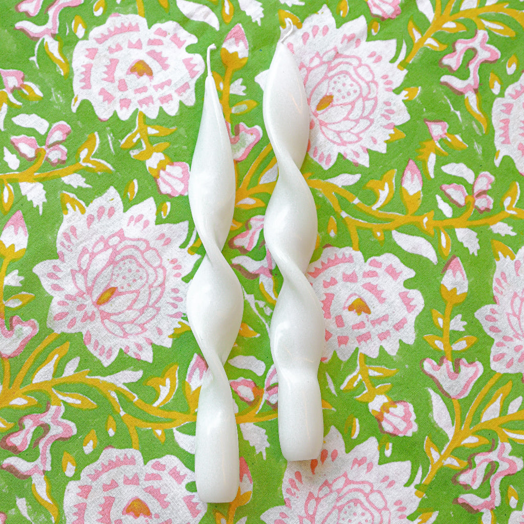 20 White Cotton Swirl Candles - 10 Packs of 2