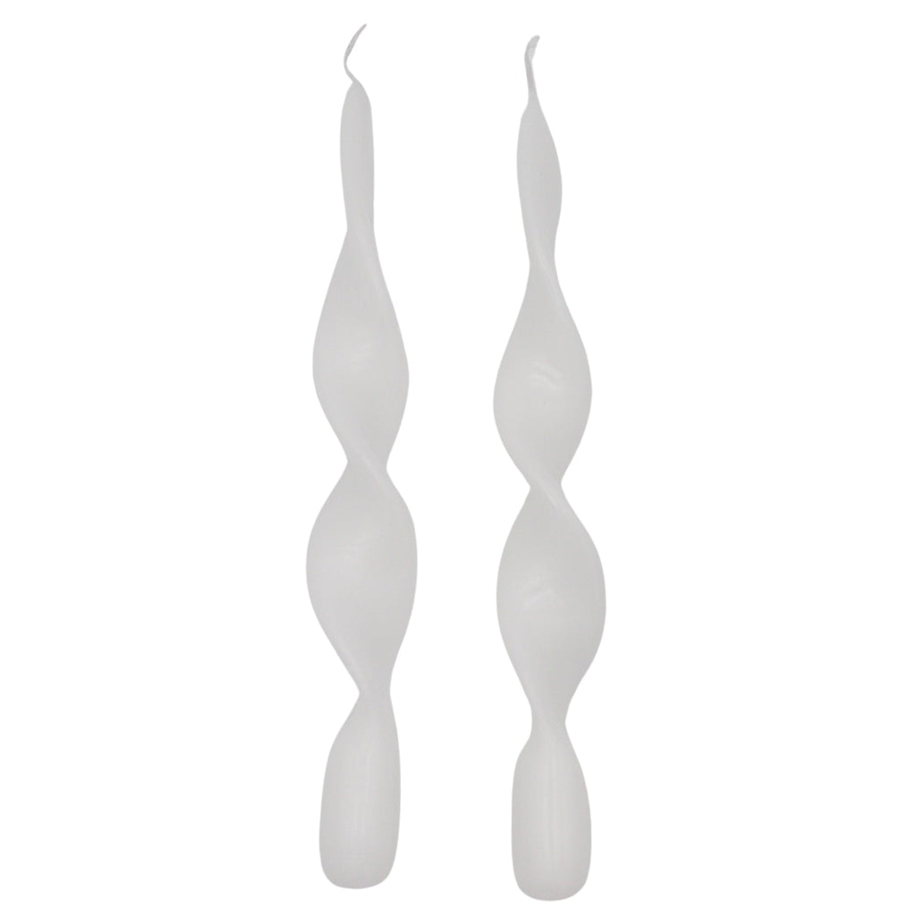 20 White Cotton Swirl Candles - 10 Packs of 2