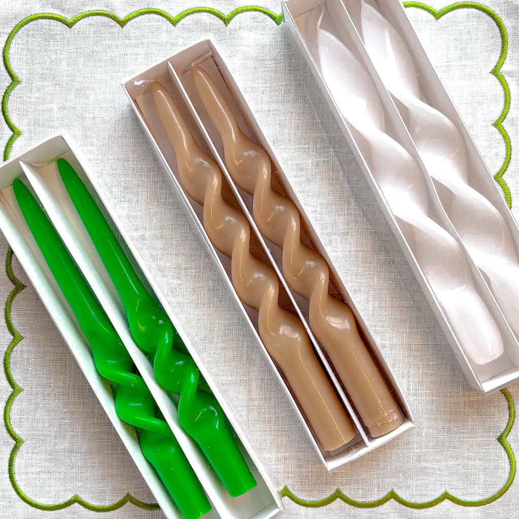 20 White Cotton Swirl Candles - 10 Packs of 2
