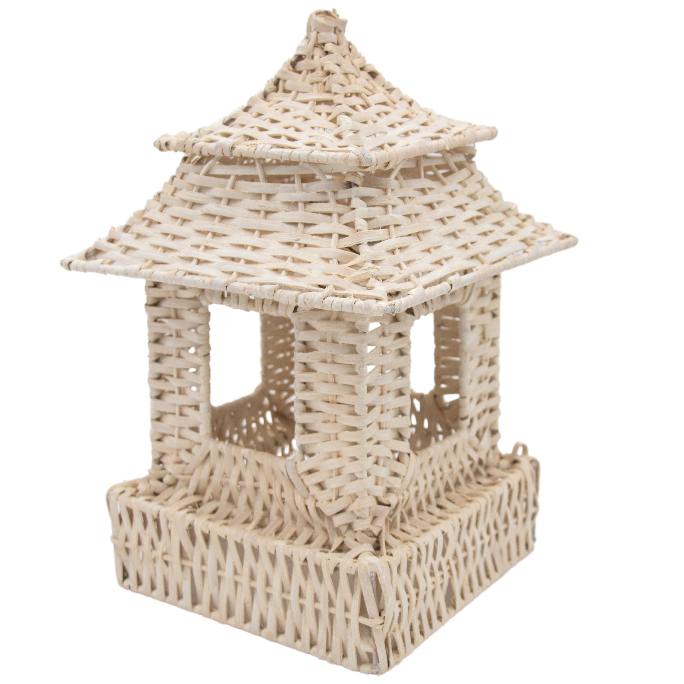 White Rattan Pagoda Set - 1 Large & 1 Small