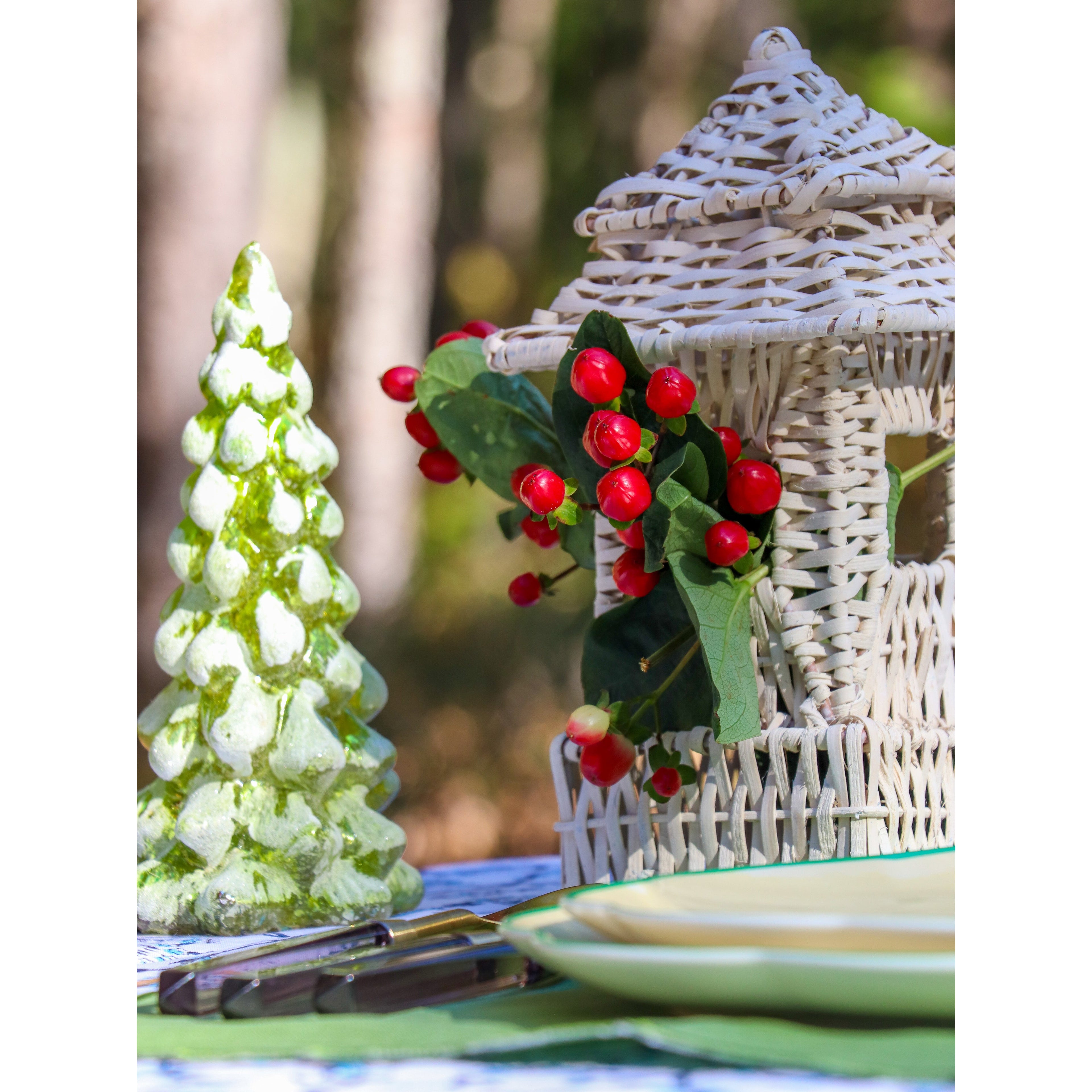 White Rattan Pagoda Set - 1 Large & 1 Small