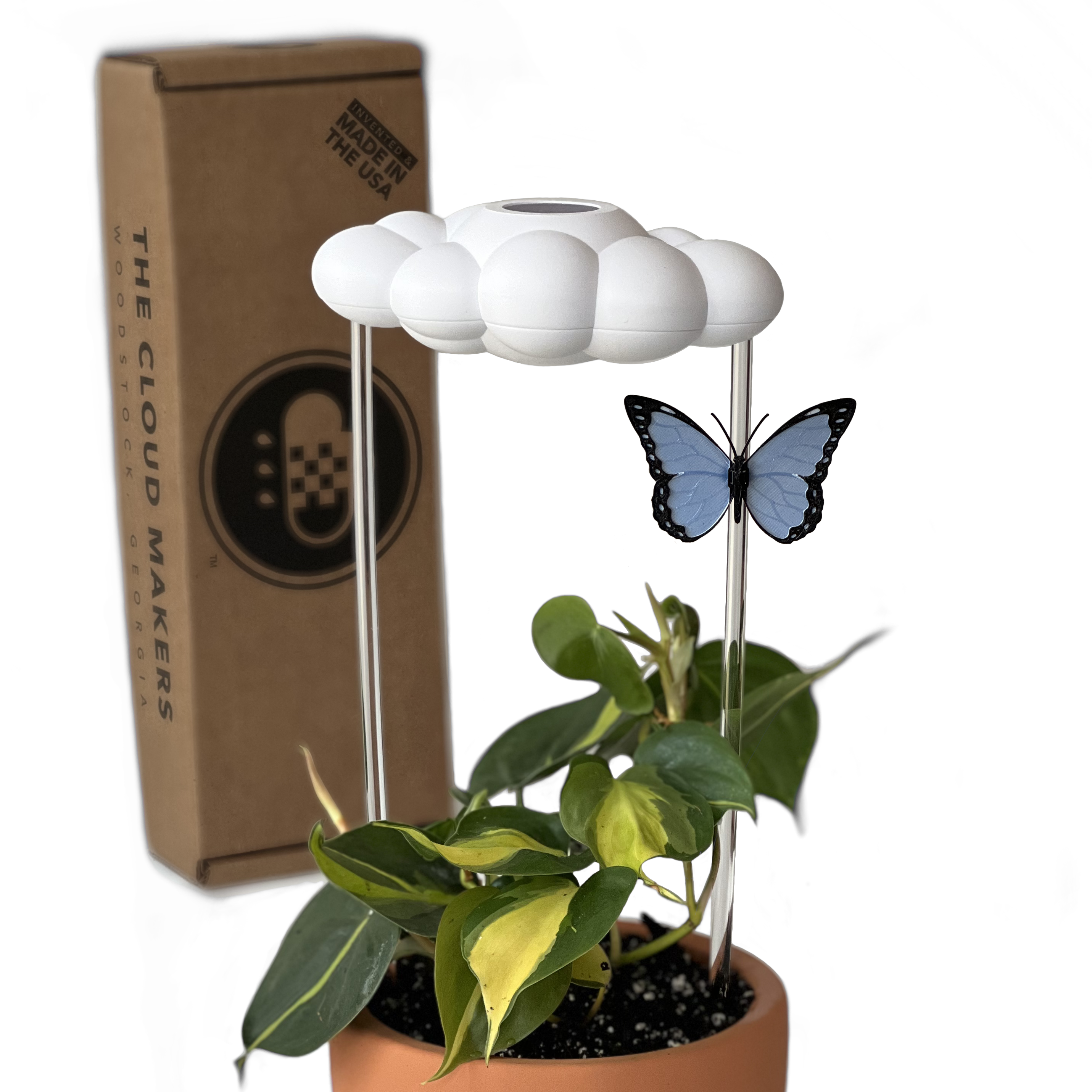 Original Dripping Rain Cloud with Blue Butterfly Charm
