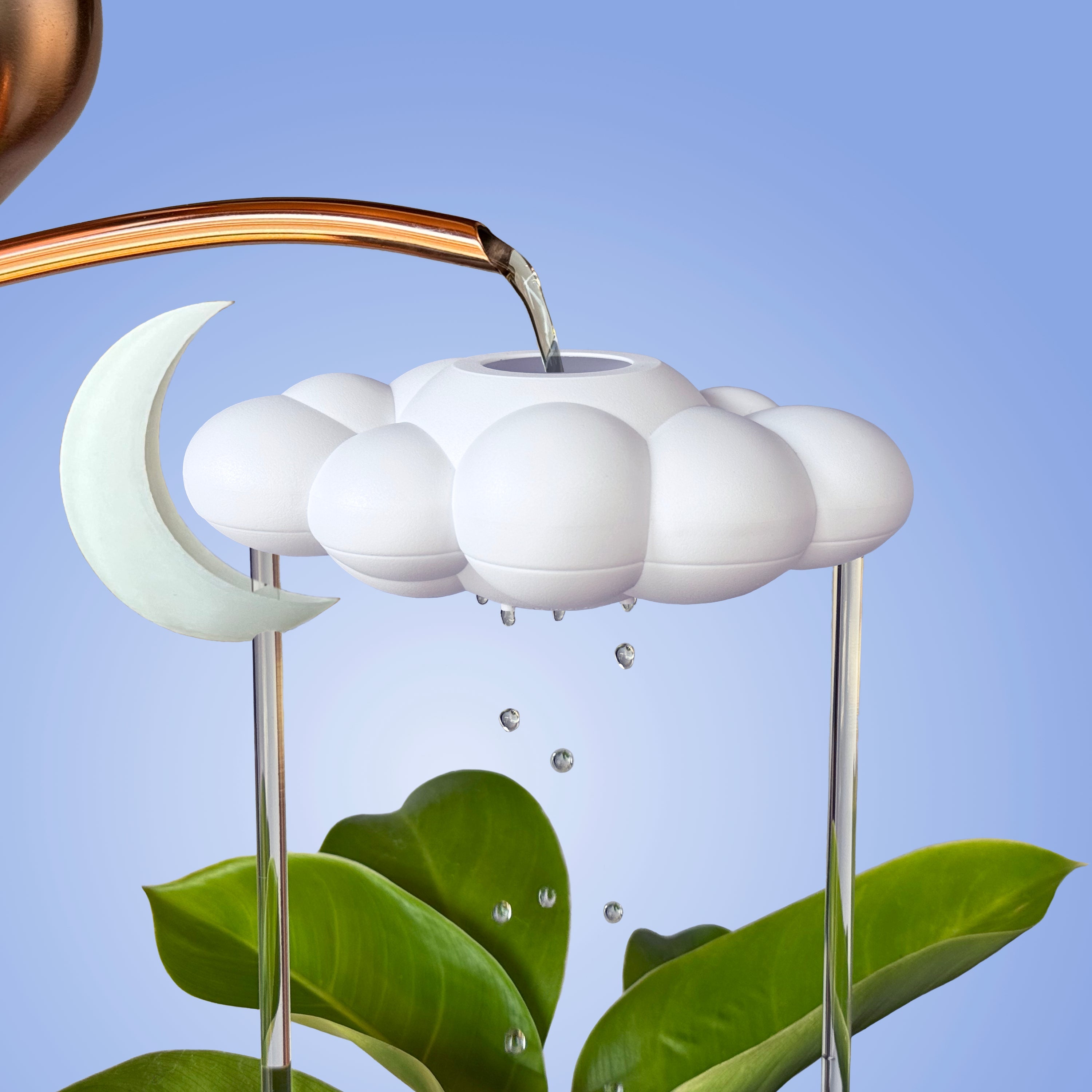 Original Dripping Rain Cloud with Glow in the Dark Moon Charm