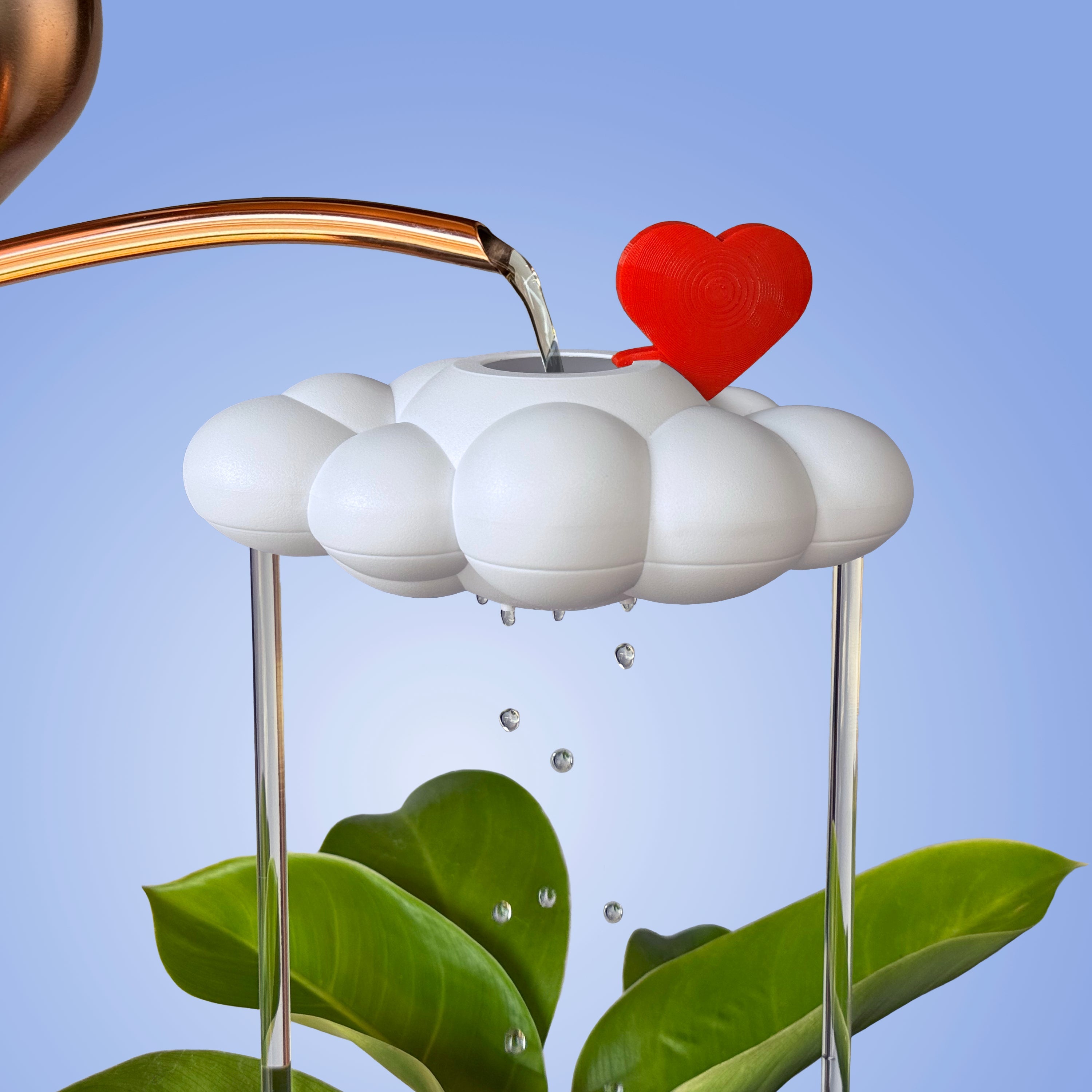 Original Dripping Rain Cloud with Red Heart Charm
