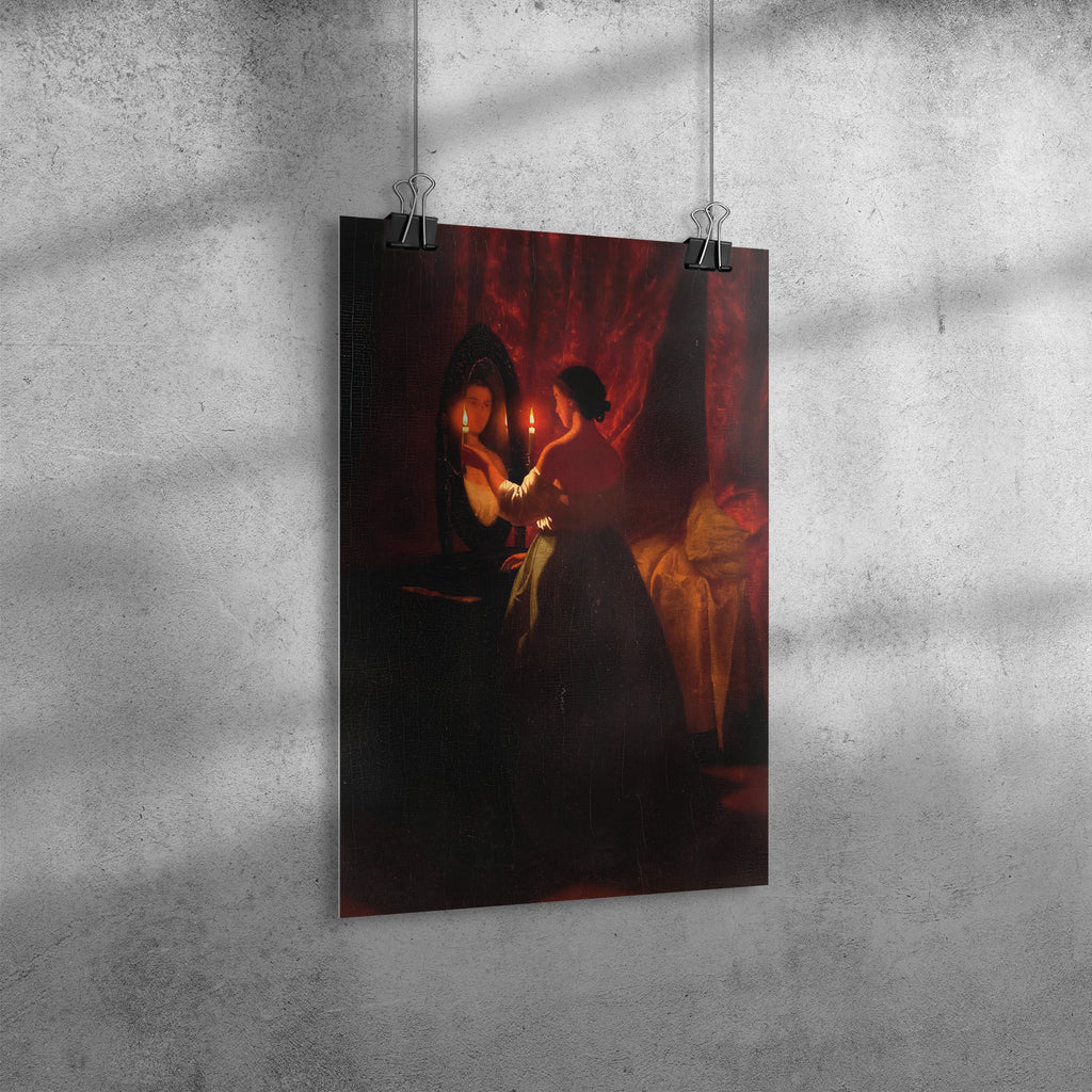 "Woman at a Mirror" by Johann Mongels Culverhouse Matte Poster