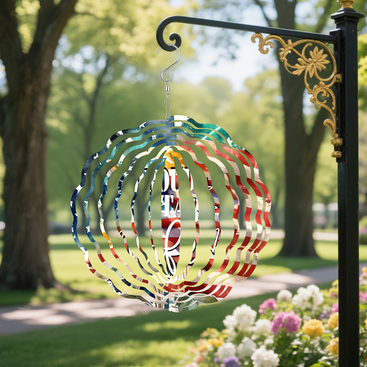 United States Proud Military Wife Metal Wind Spinner Outdoor Decor