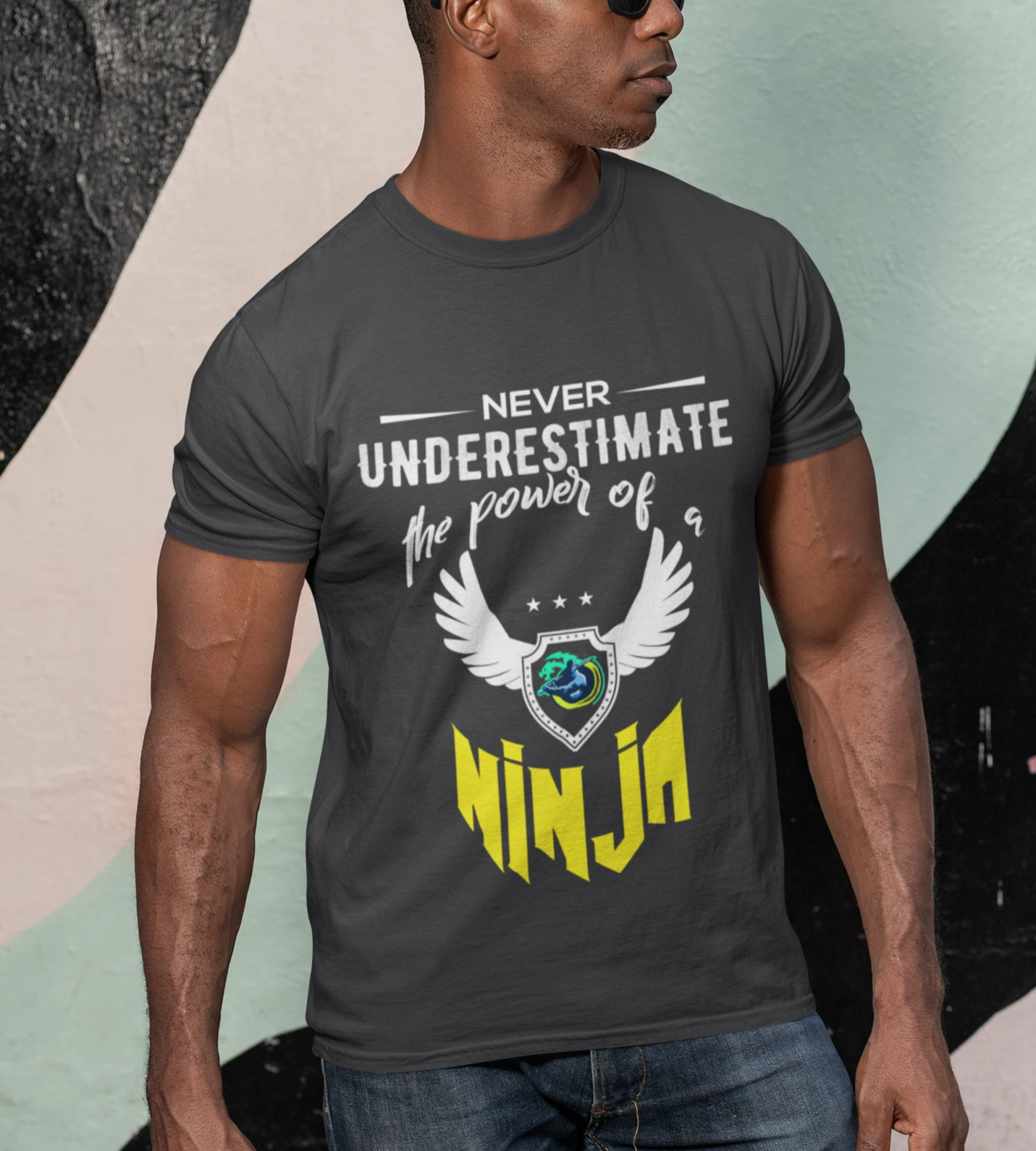 Yellow Ninja Logo Short Sleeve T-Shirt