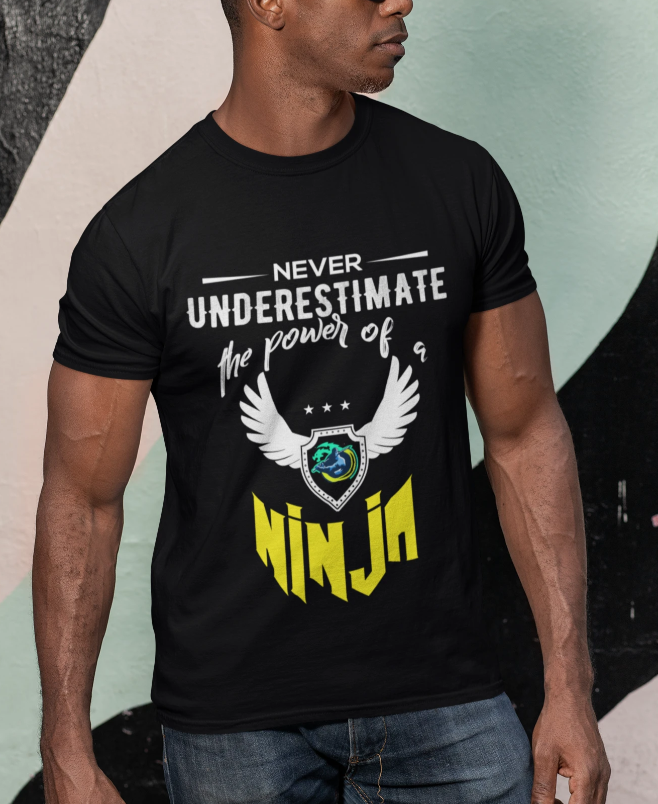 Yellow Ninja Logo Short Sleeve T-Shirt