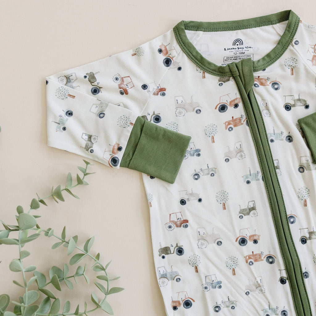 Tiny Tractors Bamboo Zippy Pajamas
