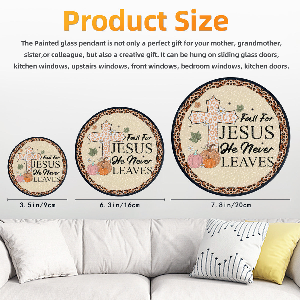 Fall for Jesus Autumn Glass Suncatcher