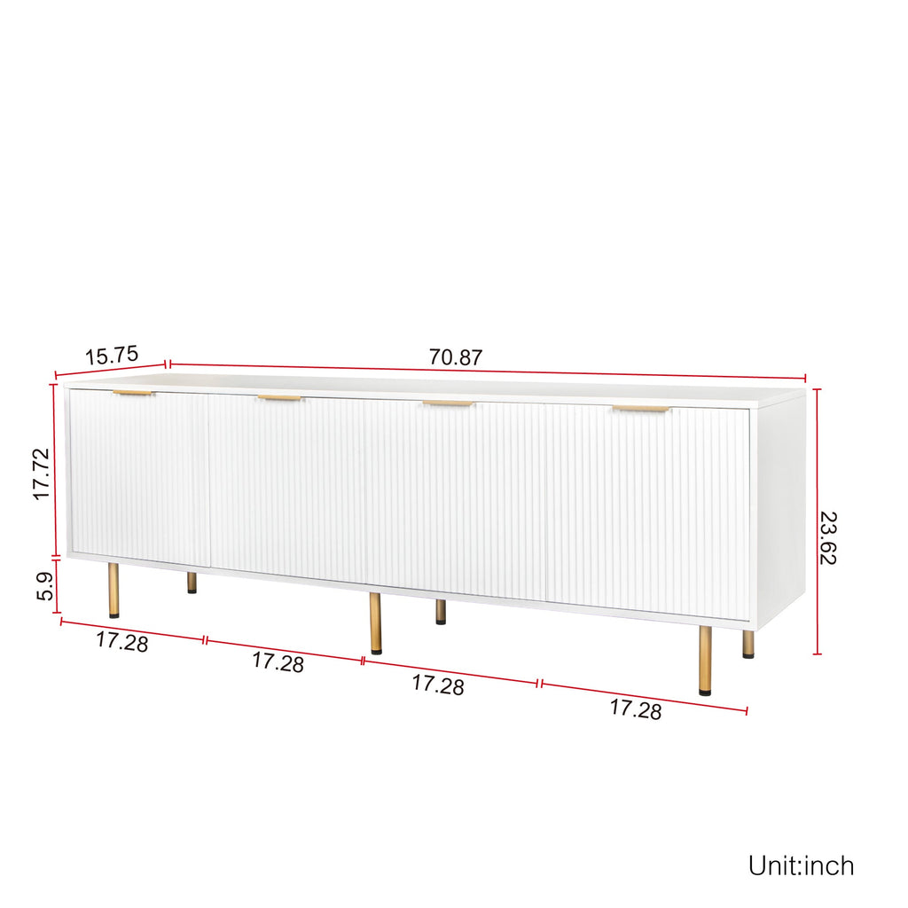Modern warm white TV cabinet for 80 inch TV Stands, for Living Room Bedroom