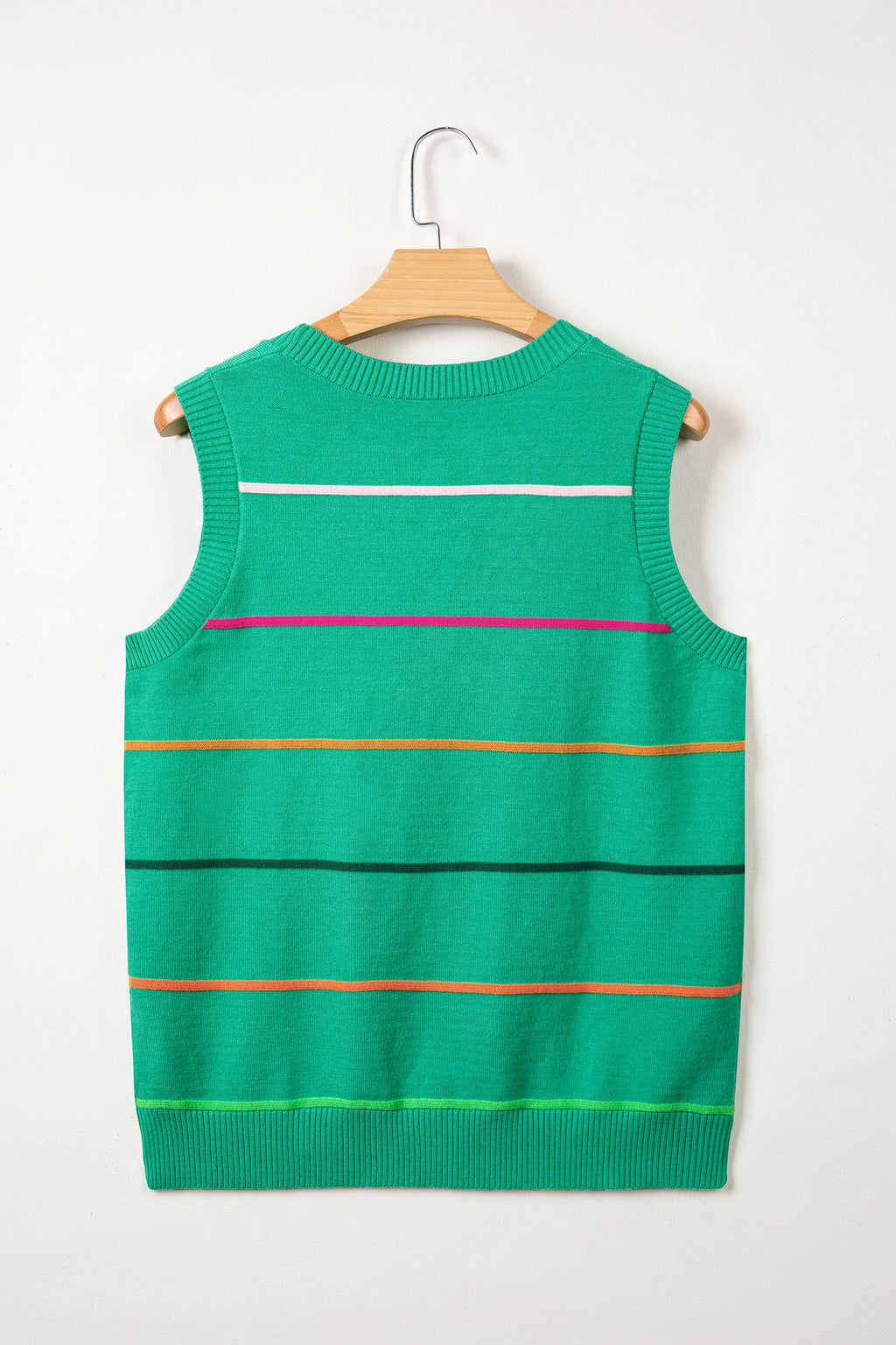 Stripe Round Neck Sleeveless Sweater Tank