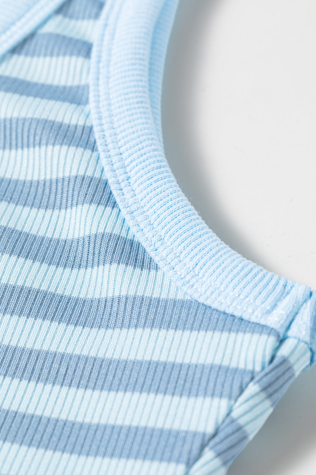Stripe Ribbed Knit Sleeveless Tank Top