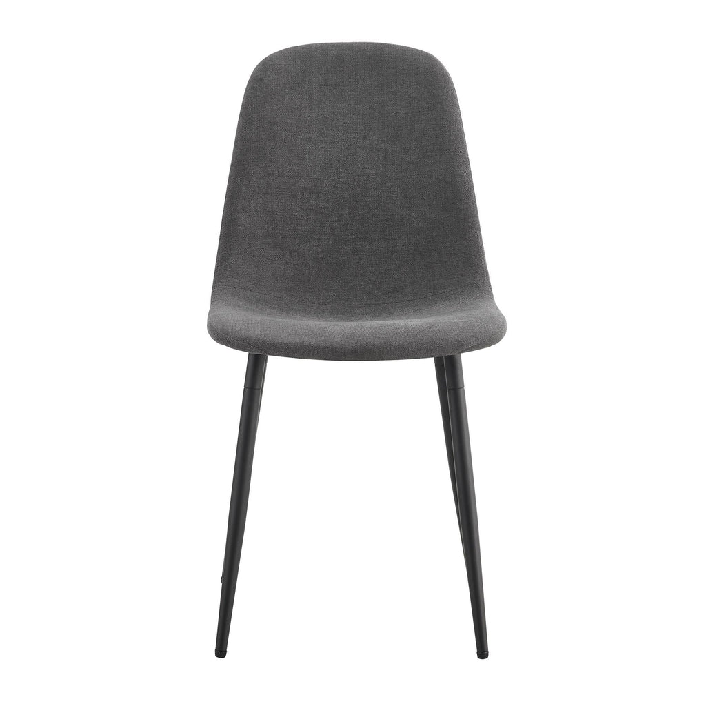 A set of 4 modern medieval style restaurant cushioned side chairs, equipped with soft cushions and black metal legs, suitable for kitchens, lounges, and farmhouses. B0501A