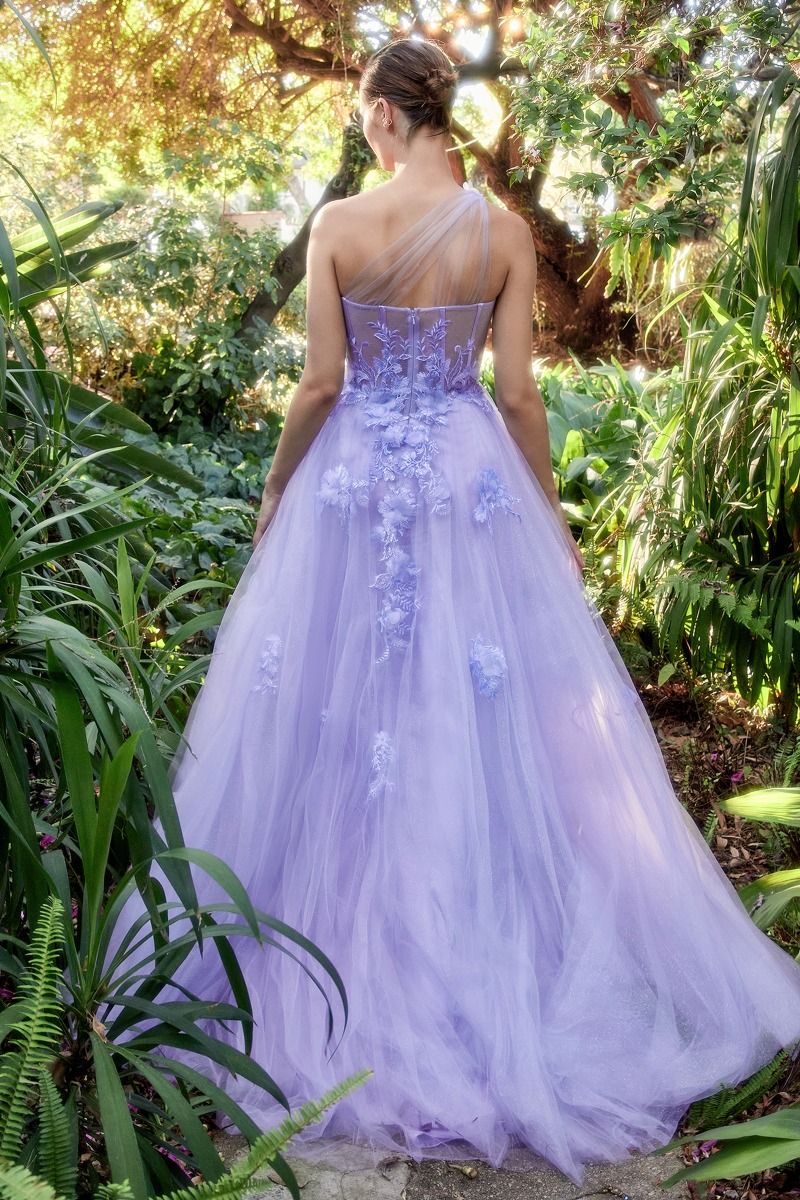 Leila Vintage One Shoulder Embellished Bodice Long Prom & Bridesmaid Dress CDA1053
