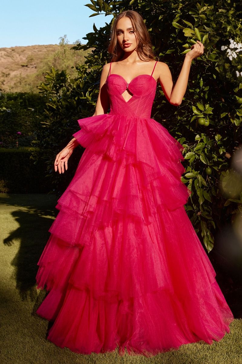 TIERED RUFFLE BALL GOWN CDA1238