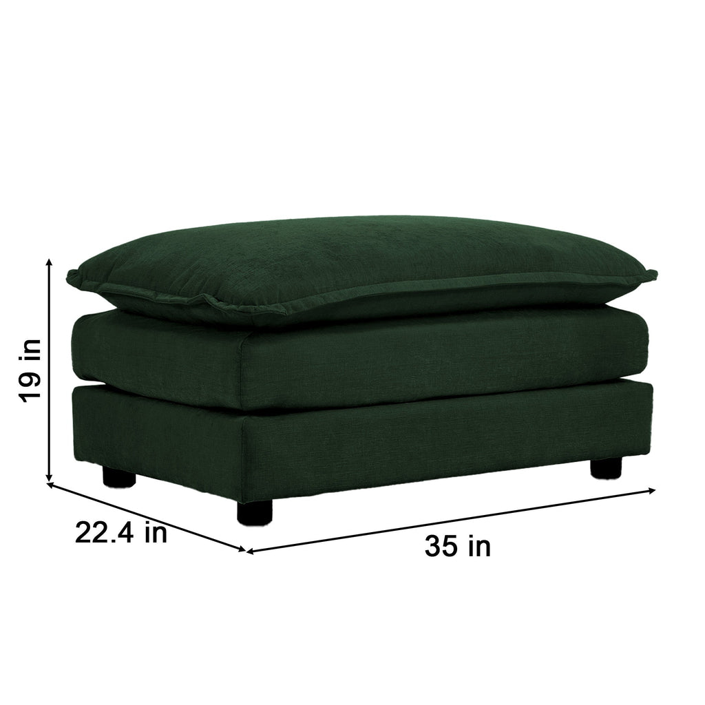 Modular Sectional Sofa for Living Room,U Shaped Couch 5 Seater Convertible Sectional Couch with 1 Ottoman ,Green Chenille