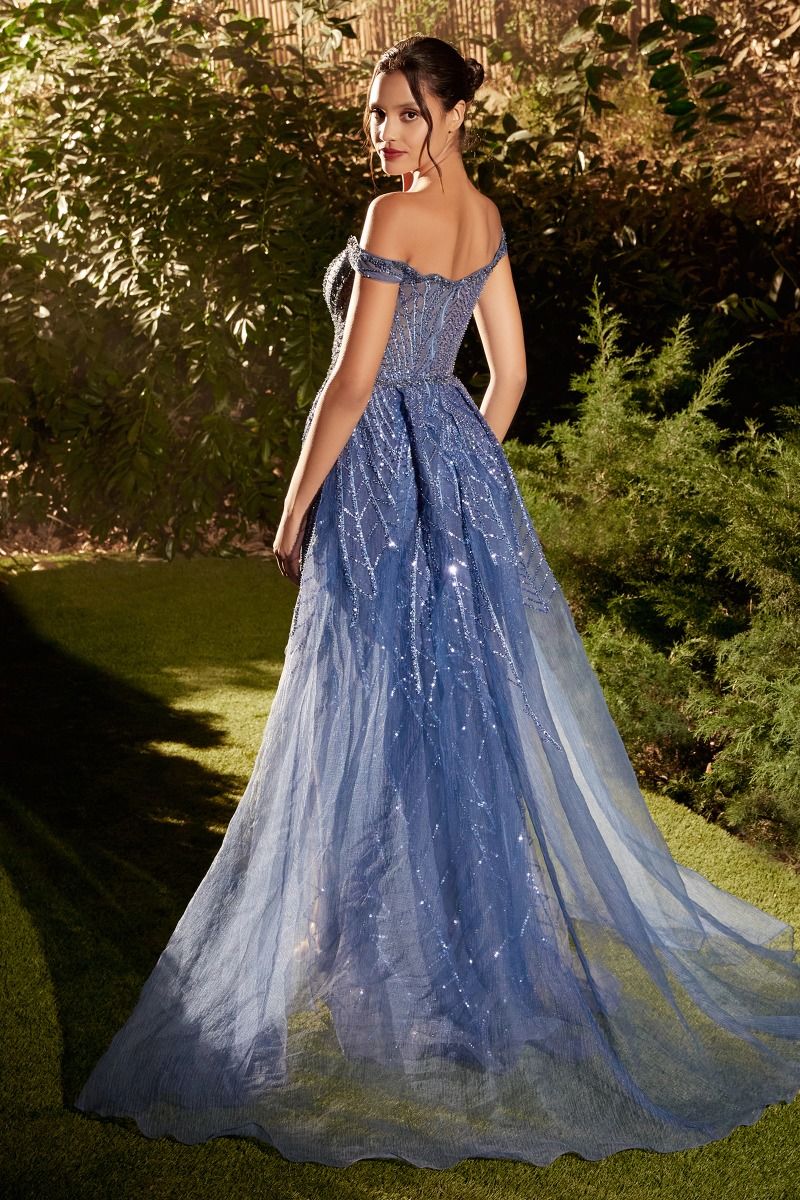 EMBELLISHED OFF THE SHOULDER GOWN CDA1278