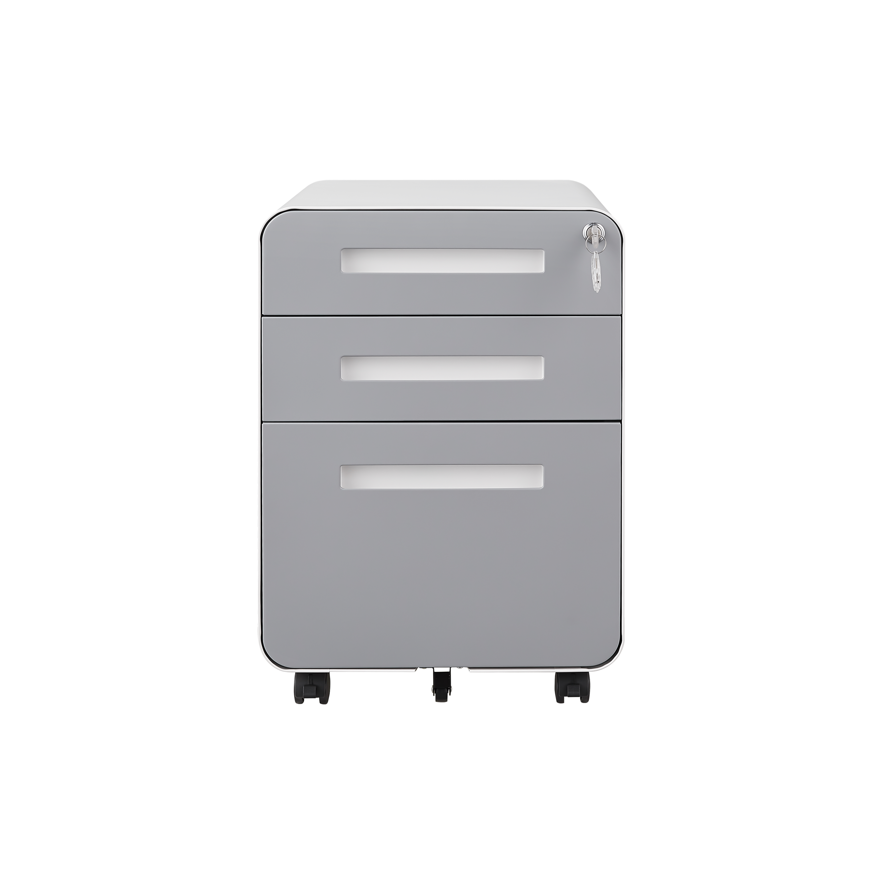 Simple Style Mobile File Cabinet 3 Drawer Storage for Legal/Letter/A4, Black Steel Anti-Tilting Design