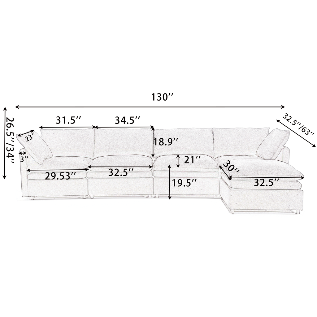 [ PACKAGING NEW UPGRADE]   [VIDEO PROVIDED]Modern U-shaped Sectional Sofa ,5-seat  Sofa ,Sleeper Sofa Couch with Chaise Lounge for Living Room,Apartment,Upholstered,Polyester,New upgrade,Dark Gray
