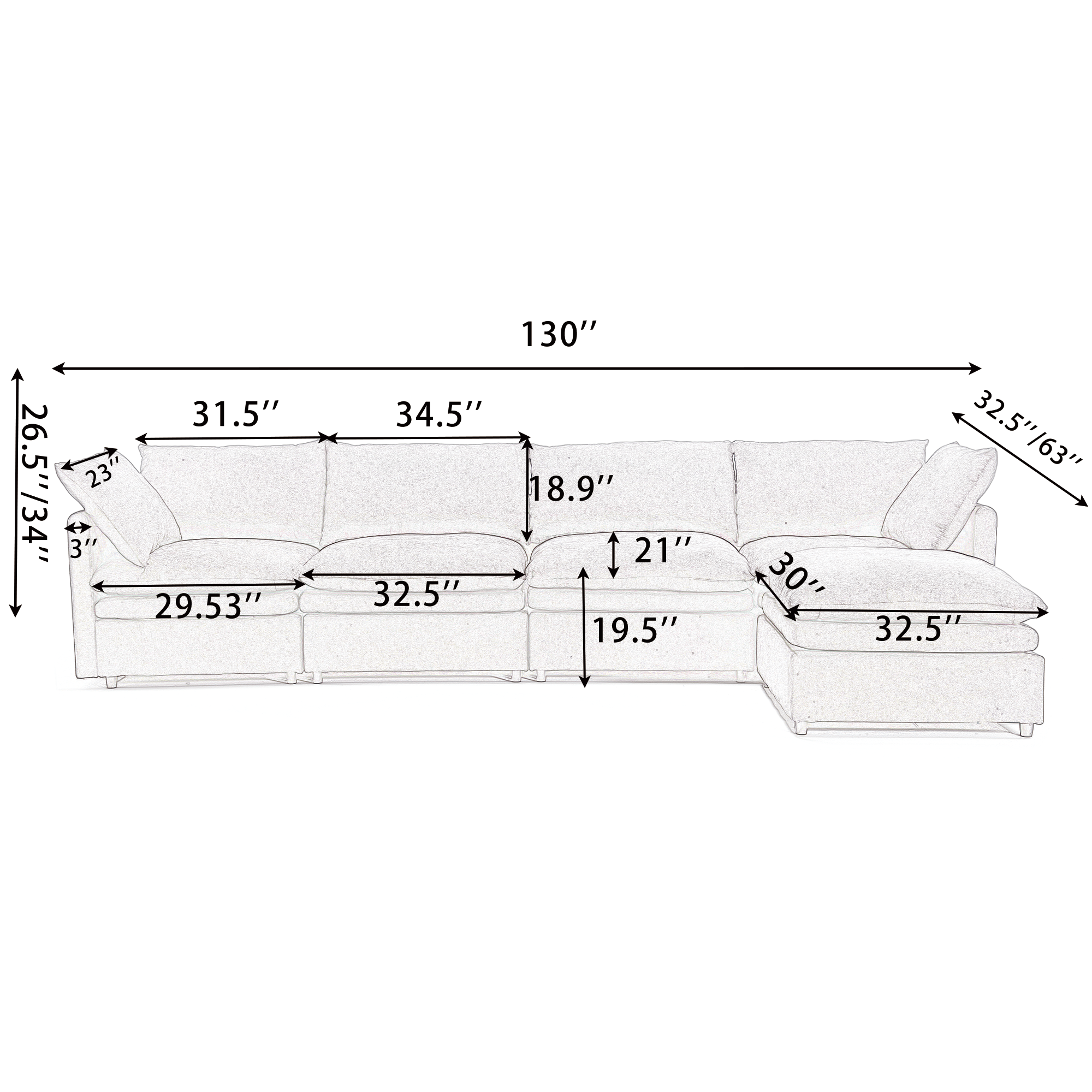 [ PACKAGING NEW UPGRADE]   [VIDEO PROVIDED]Modern U-shaped Sectional Sofa ,5-seat  Sofa ,Sleeper Sofa Couch with Chaise Lounge for Living Room,Apartment,Upholstered,Polyester,New upgrade,Dark Gray
