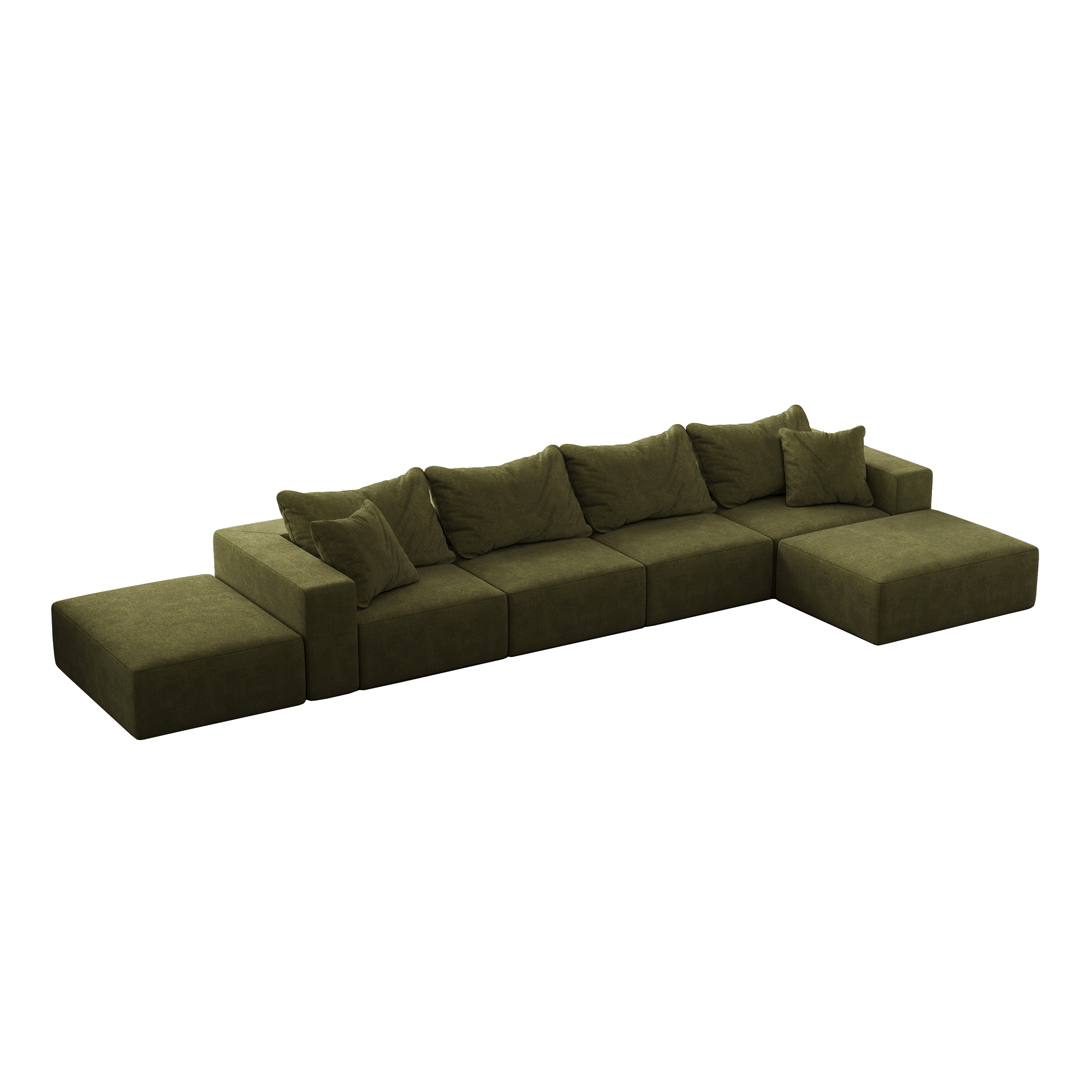 Oversized sponge cloud sofa,Modern Upholstered Sectional Sofa Couch Set,Modular 162' L Shaped Sectional Living Room Sofa Set With 6 Pillows,Free Combination Sofa Couch for Living Room,BedroomWF055