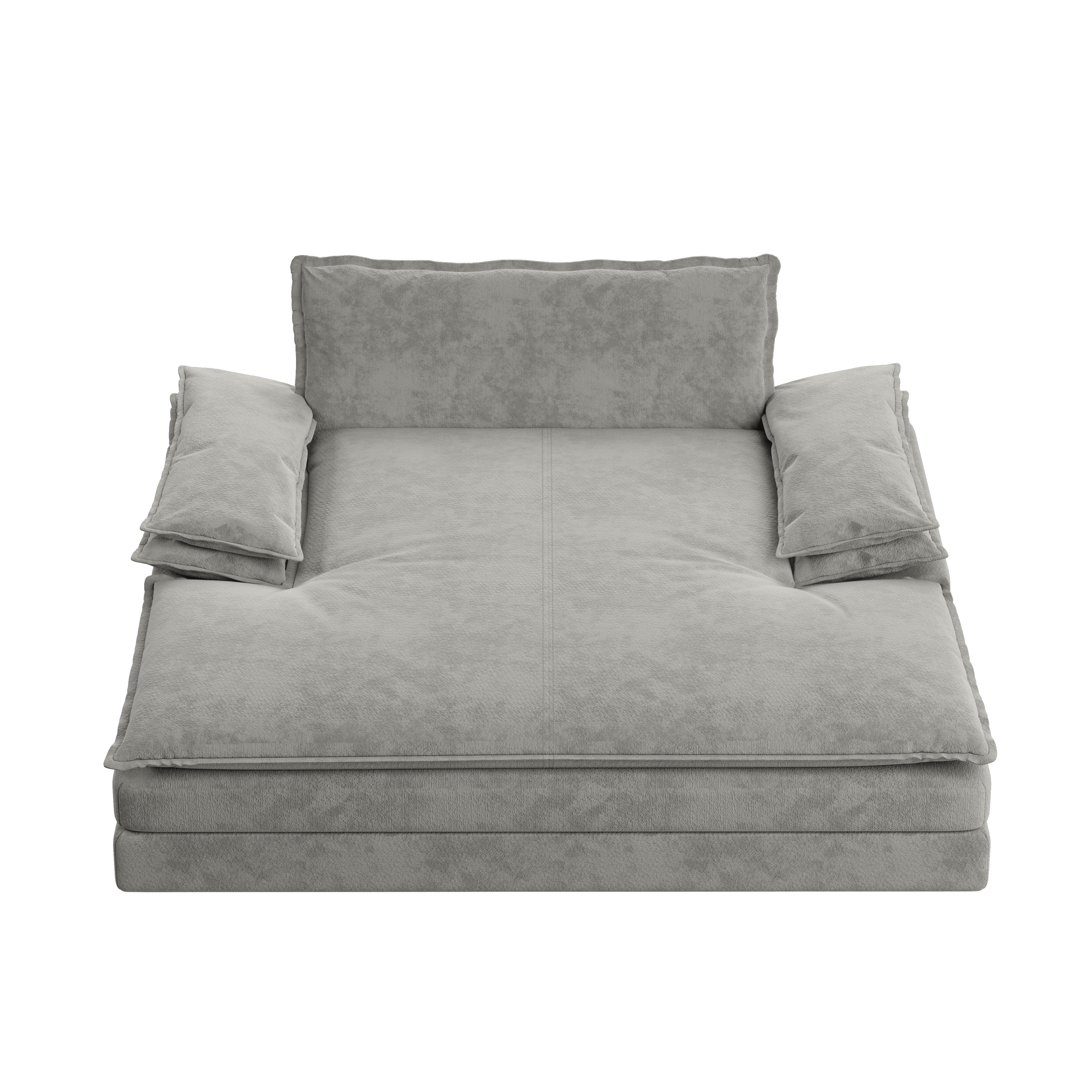 Modern Oversized Double Chaise Lounge Chair,Deep Seat Upholstered Reading Chair with Detachable Design,Chenille Lazy Sofa w/ Large Pillows & Wide Armrests,Suitable for Living Rooms, Apartments,Grey