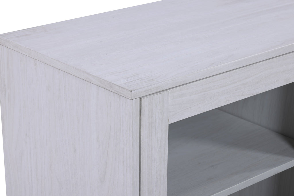 Summit 70' White Walnut Finish TV Stand Console with Fireplace, Heater