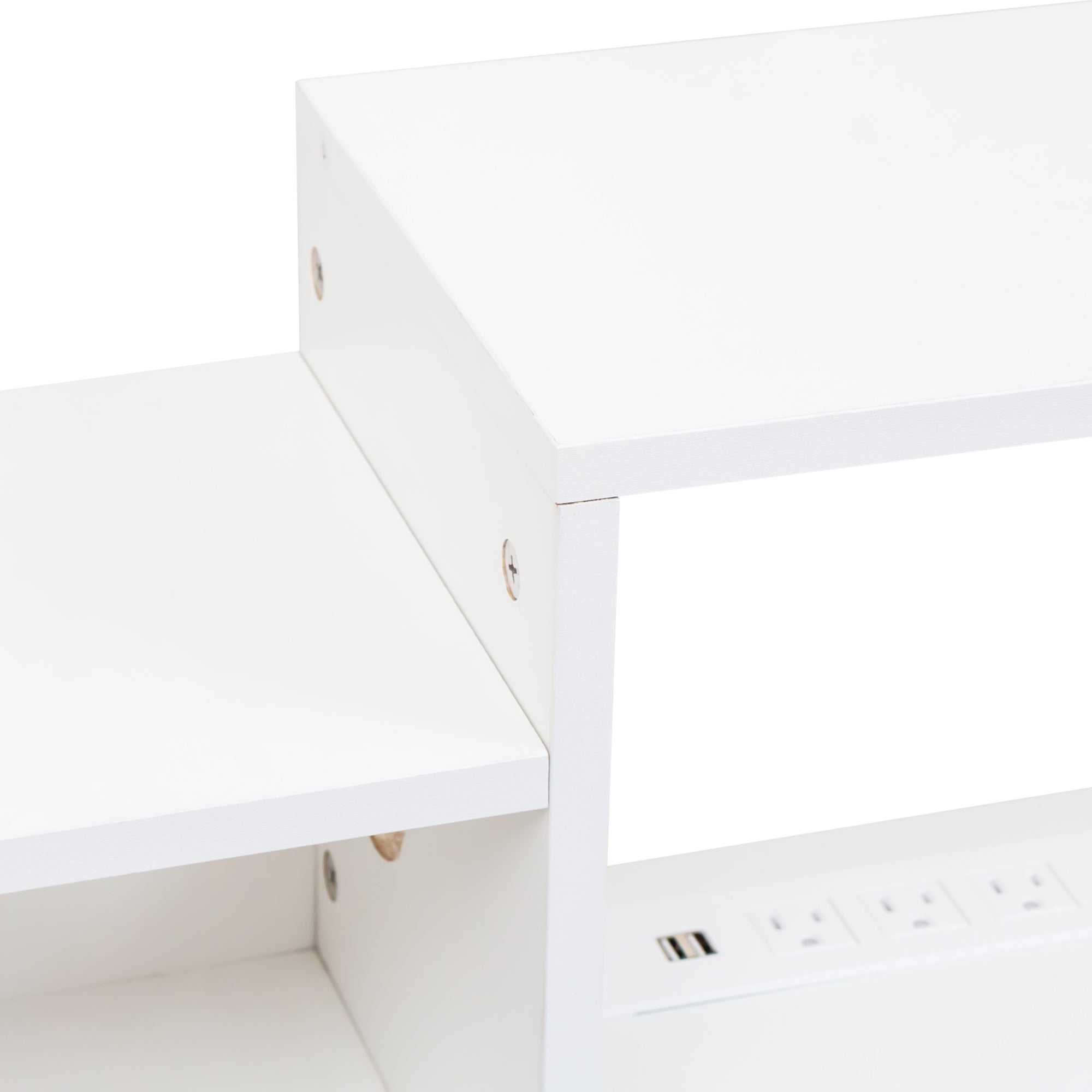 65.35in Wall Mounted Floating  TV Stand with 20 Color LEDs and Charging Station