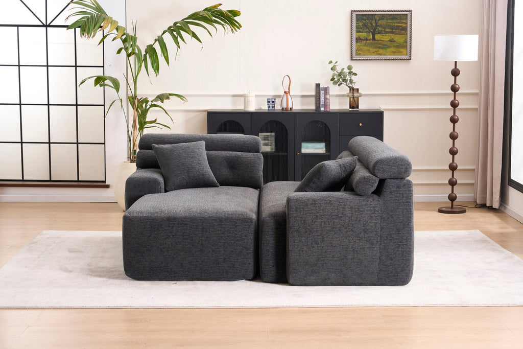 105'' Cloud Sectional Couch with L-Shape Chaise,Modern Modular Sofa with Deep Seat, Boneless Sofa for Living Room Bedroom,No Assembly Required,Grey.