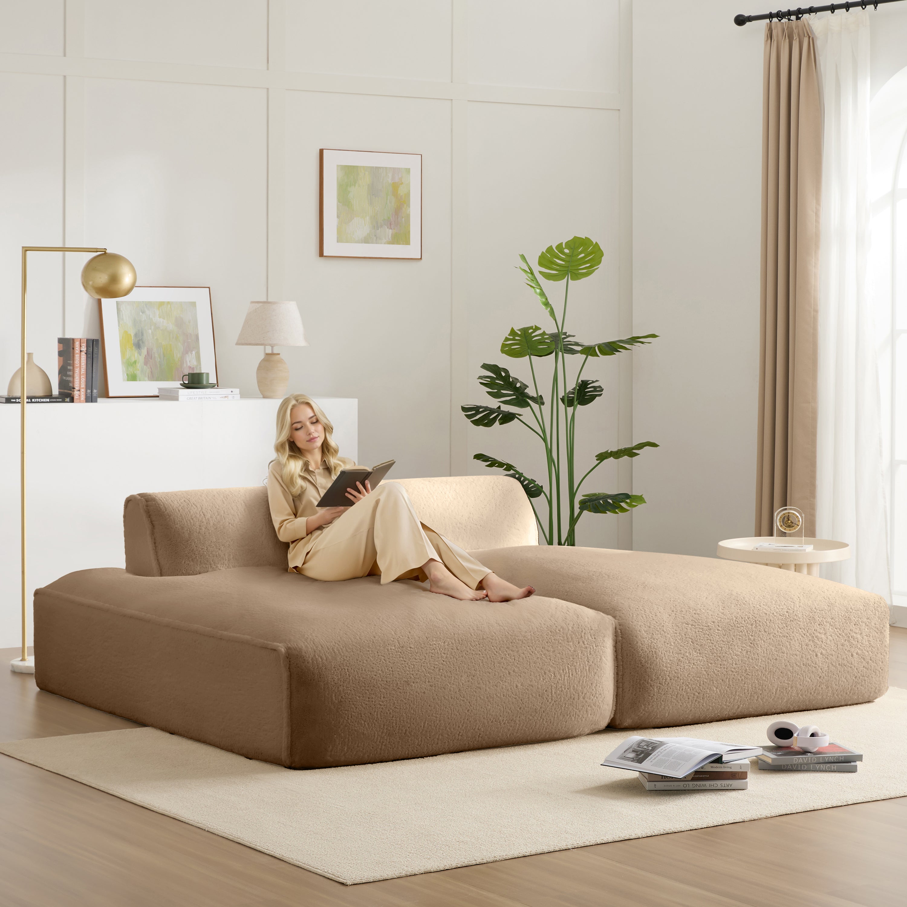[VIDEO+NEW]90.0'Oversized Modular Sectional Sofa,Fully Compressed,Spacious Foam-Filled Sofa Bed for Living Room,elderly - friendly design,2 PC Free Combination,No Assembly Required,3 Colors