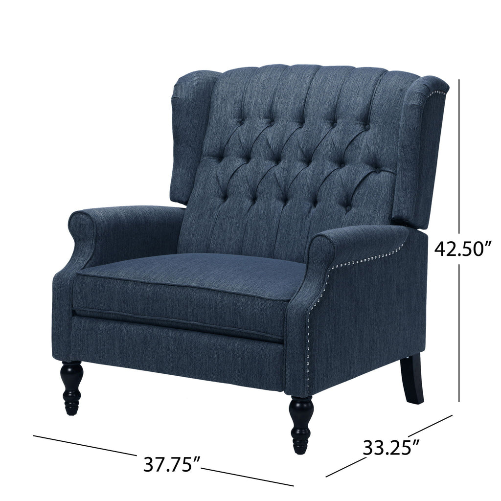 Dunham - Contemporary Fabric Tufted Oversized Pushback Recliner