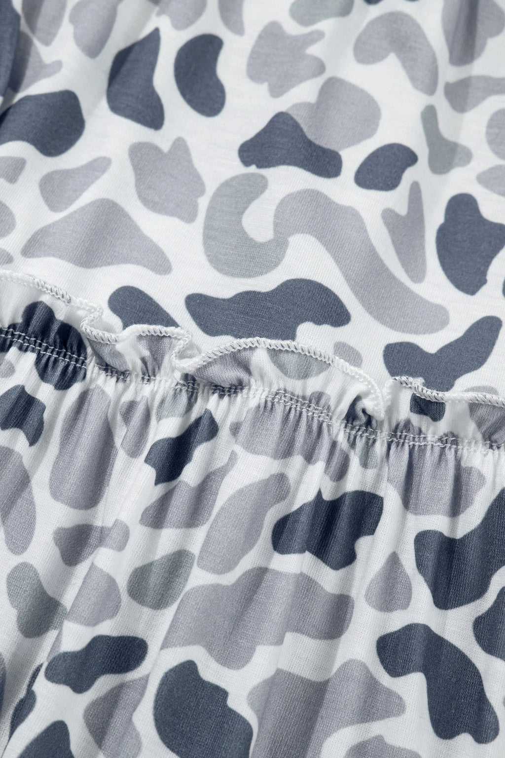 Camo Ruffle Wide Leg Drawstring Pants