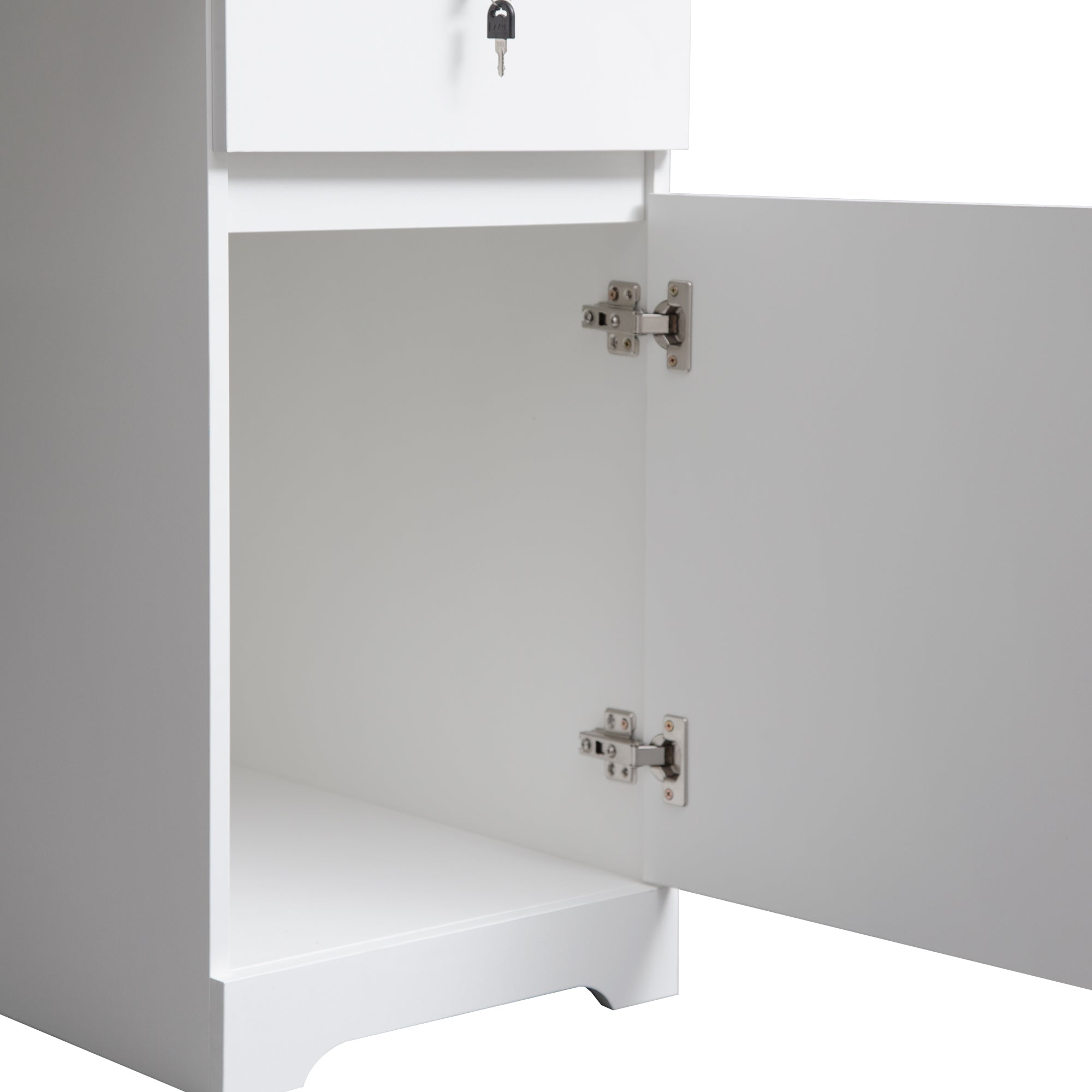 Modern Wooden Computer Desk with Hutch & Bookshelf, White Home Office Desk with Drawers, 3 AC Outlets, 2 USB Ports