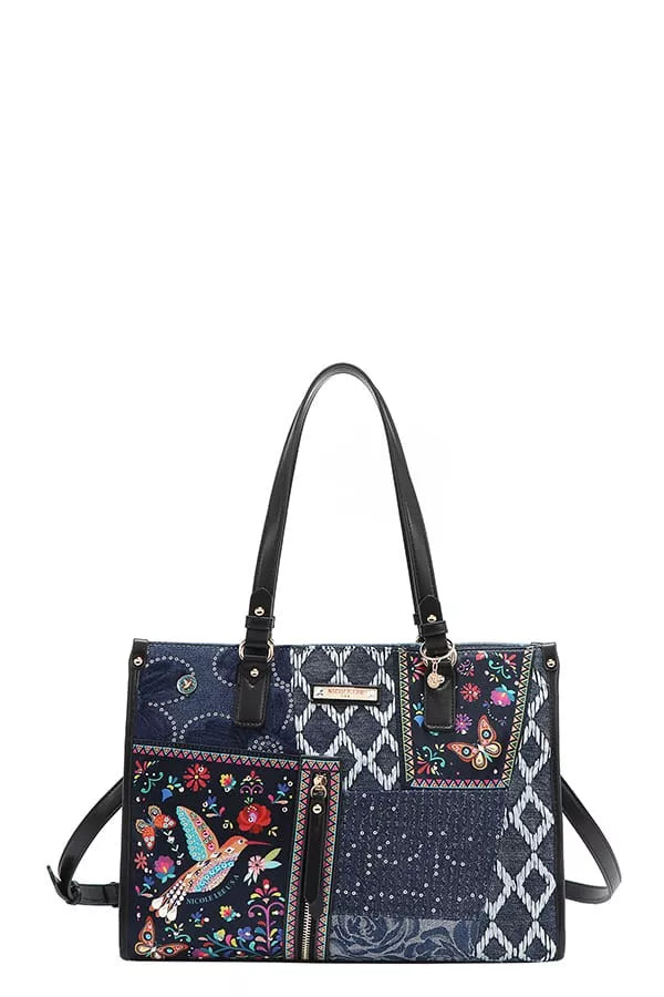 Nicole Lee USA Bosque De Amor Denim Tote Bag Carryall