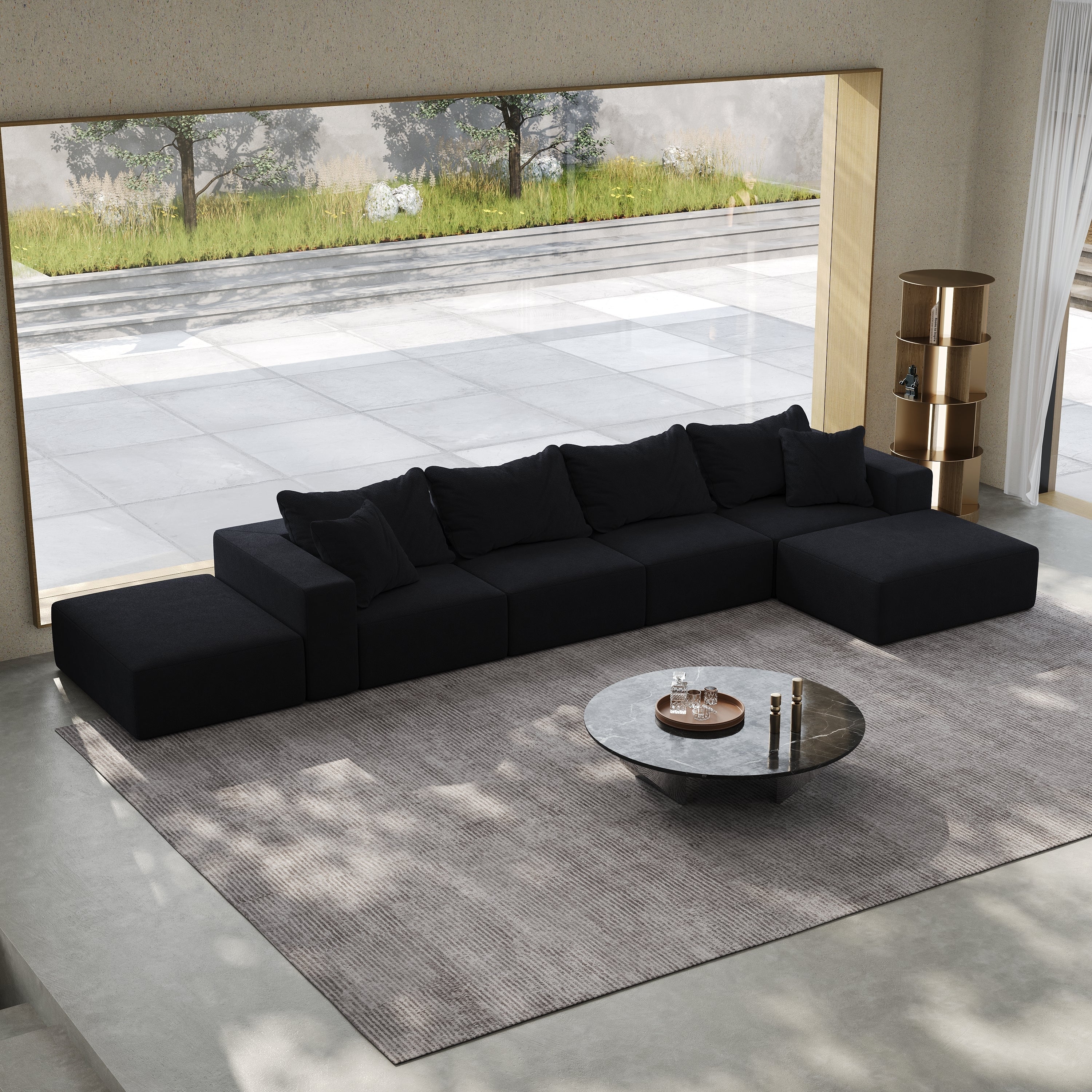 Oversized sponge cloud sofa,Modern Upholstered Sectional Sofa Couch Set,Modular 162' L Shaped Sectional Living Room Sofa Set With 6 Pillows,Free Combination Sofa Couch for Living Room,Bedroom
