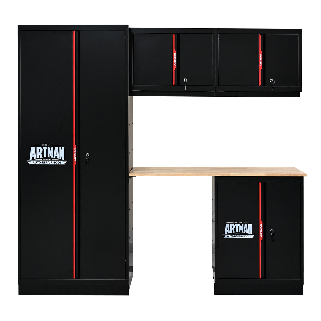 Steel Filing Cabinet With Compartments For Office Use, Storage, File Storage, Archives, And High and Low Cabinets with Black and Red finish
