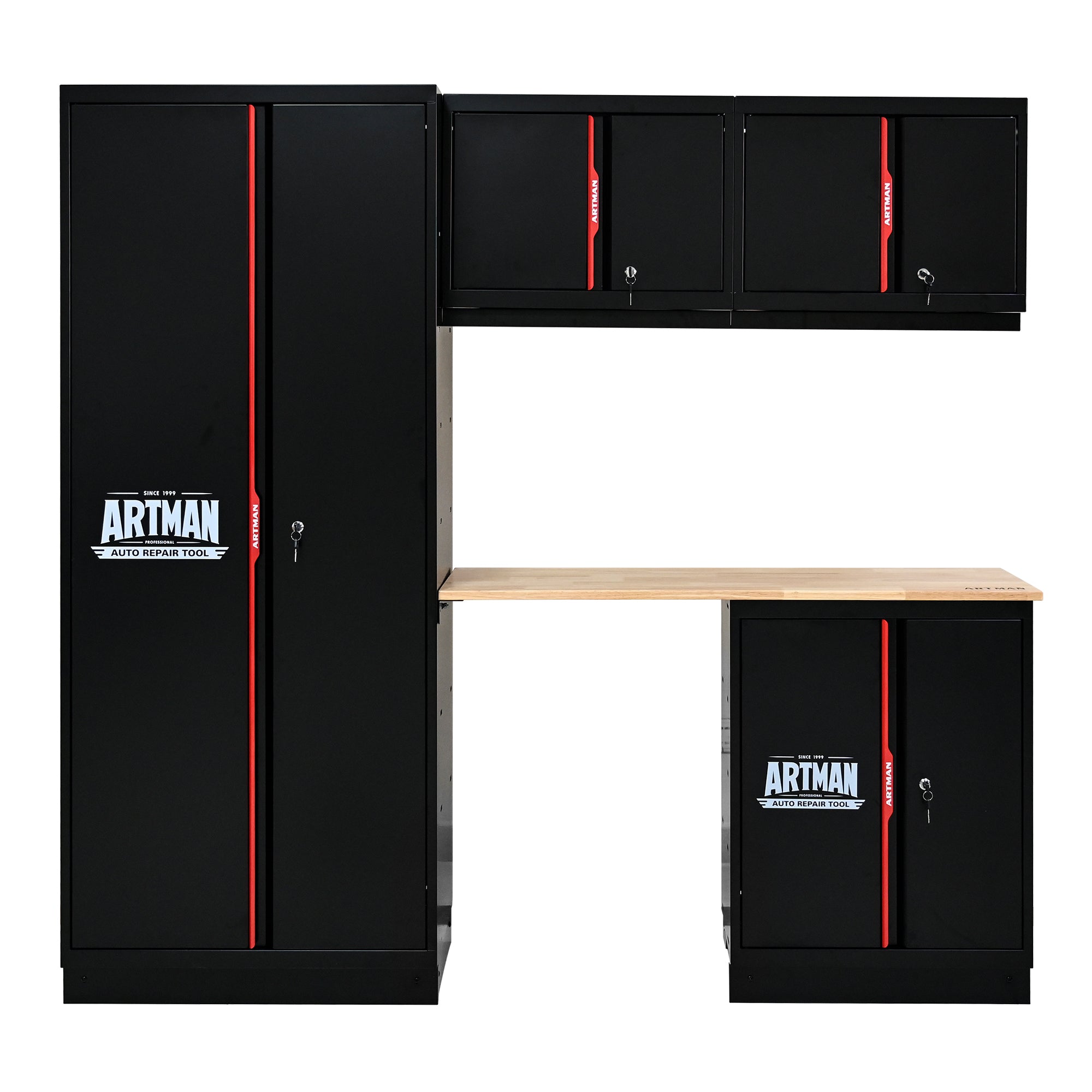 Steel Filing Cabinet With Compartments For Office Use, Storage, File Storage, Archives, And High and Low Cabinets with Black and Red finish