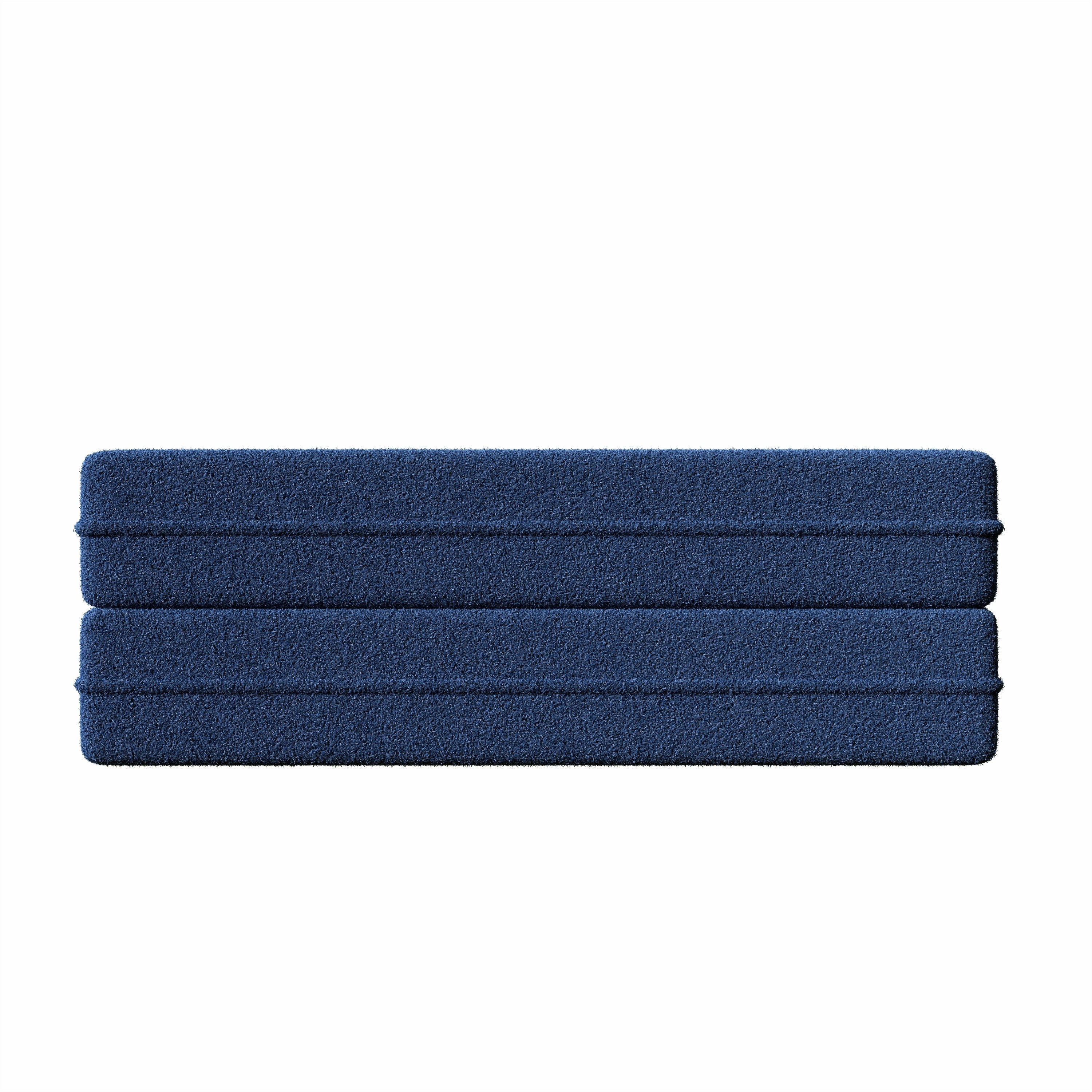 Modern Floor Sofa with 2 Pillows,Convertible Teddy Fabric Foam Filled Sleeper Sofa Bed,15 ' Full Size Folding Mattress for Living Room,Guest Bed,Playroom,no assembly required,Blue