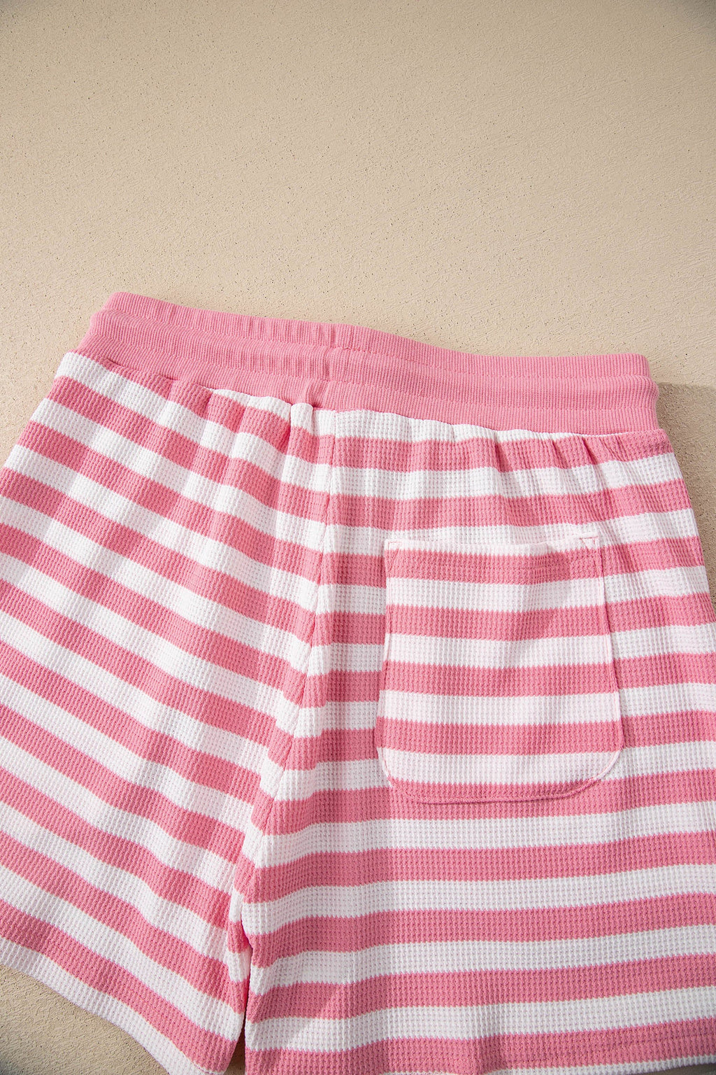 Stripe Puff Sleeve T-Shirt & Drawstring Shorts Set