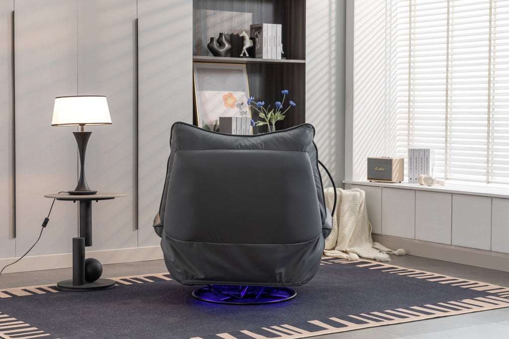270 Swivel Glider Recliner Chair, Power Recliner Rocking Chair, USB Port Charge for Nursery Chair with Atmosphere Lamp for Living Room Bedroom Apartment