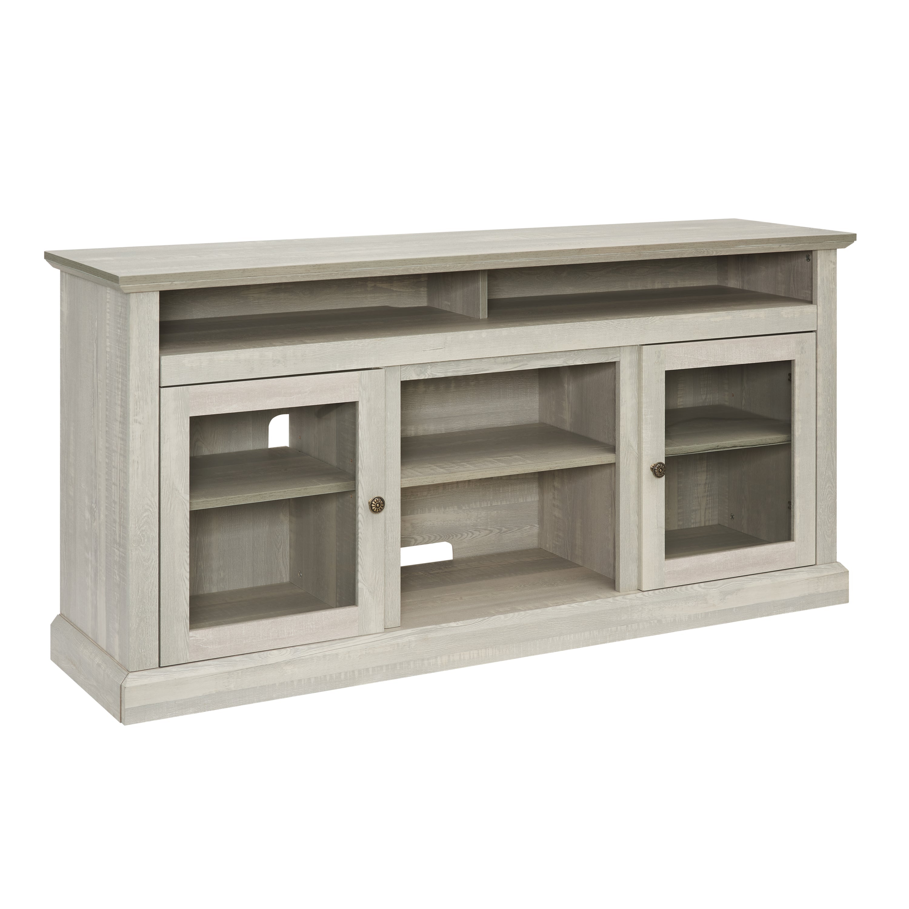 Contemporary TV Media Stand Modern Entertainment Console for TV Up to 65' with Open and Closed Storage Space, Stone Gray, 60'W*15.75'D*29'H