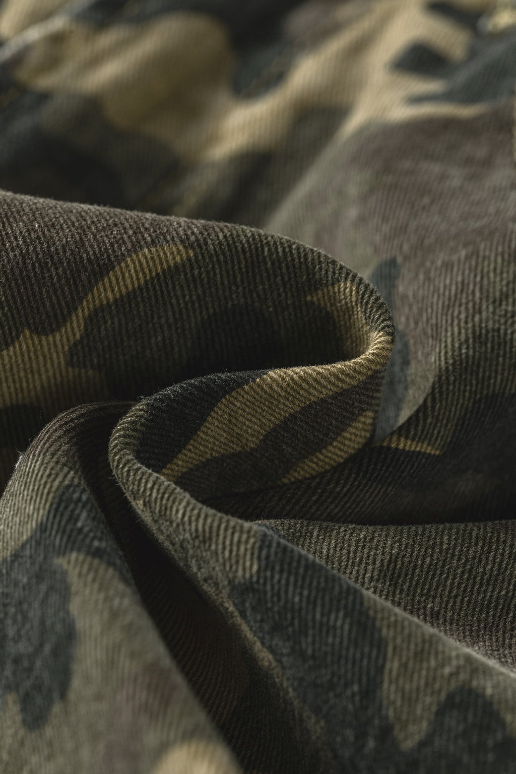 Camo Denim High Waist Shorts