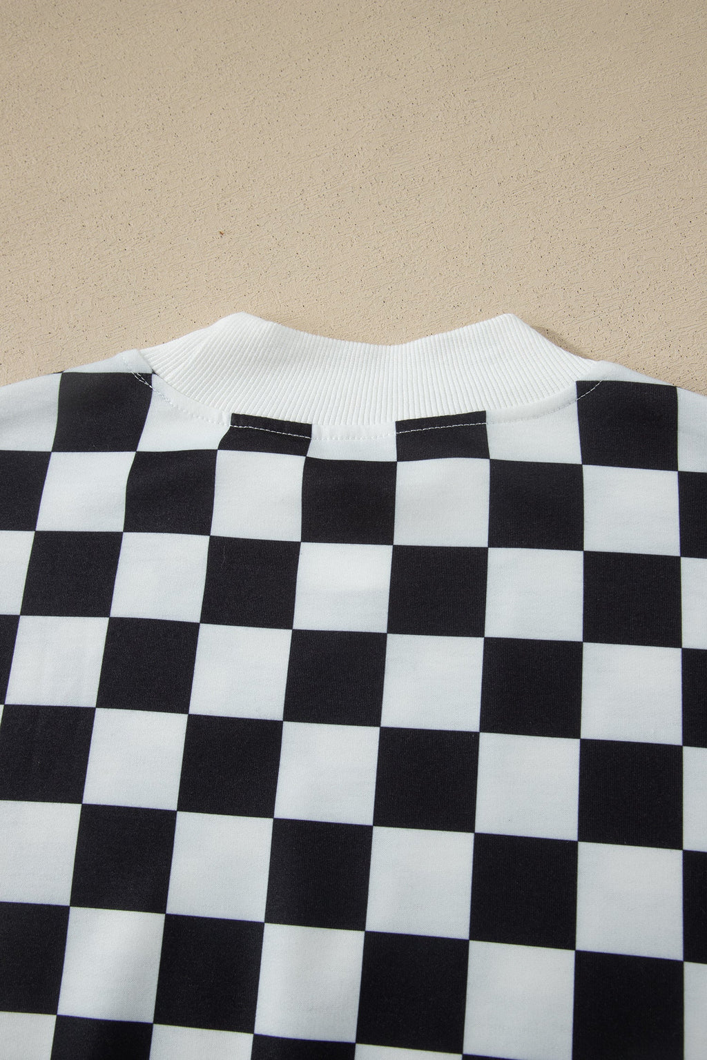 Checker Colorblock Mock Neck Top & Short Set