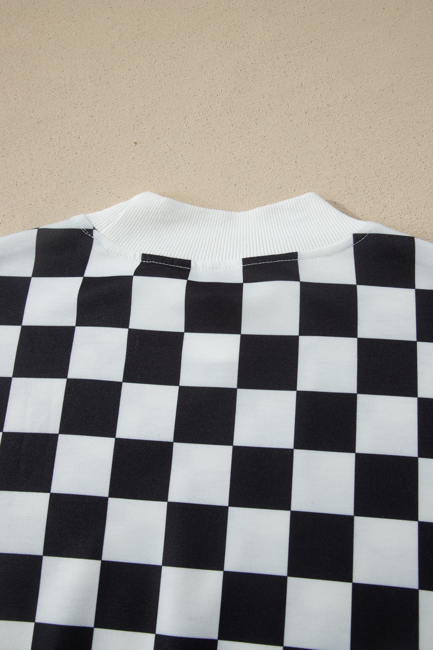 Checker Colorblock Mock Neck Top & Short Set