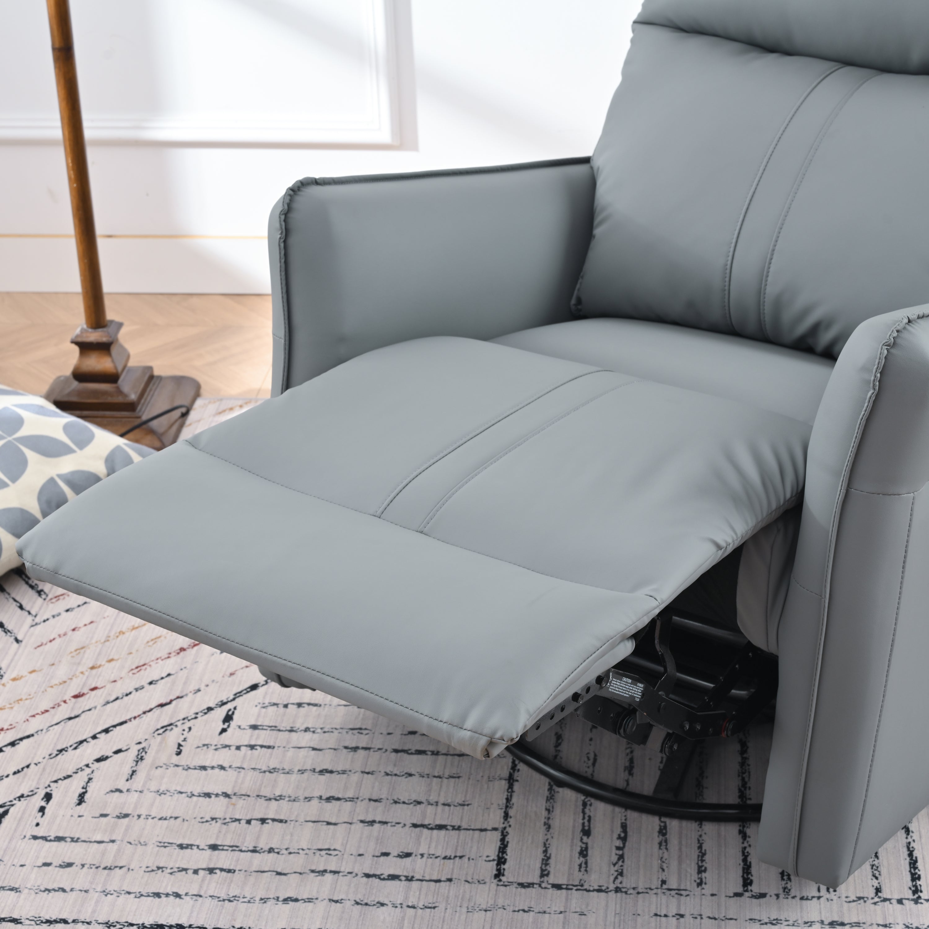 Rocker Recliner Chair,360° Swivel Nursery Rocking Chair,Glider Chair,Modern Small Rocking Swivel Recliner Chair for Bedroom,Living Room Chair Home Theater Seat,Side Pocket(Blue-gray+360° Swivel)