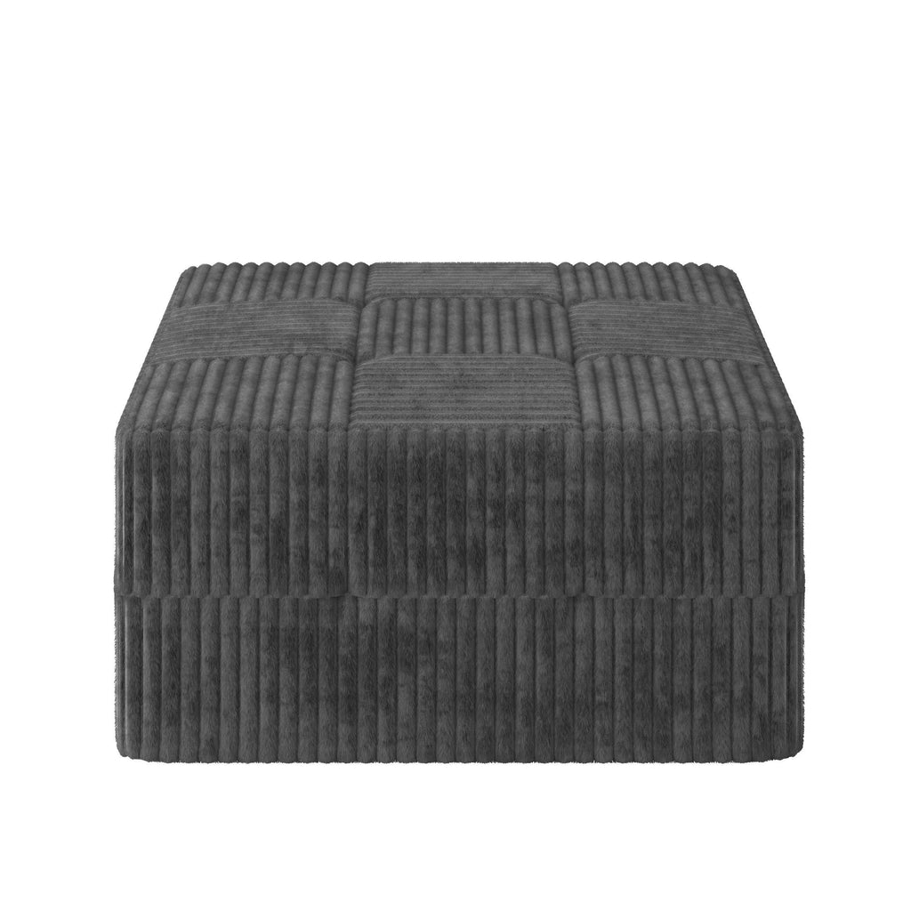 U shape Modular Sectional Sofa, Compressed Sectional Sofa Modern Minimalist Style Corduroy Couch, Sleeper Sofa for Living Room, Bedroom, Comfy Compressed Sofa Couch Space-Efficient Design-GREY