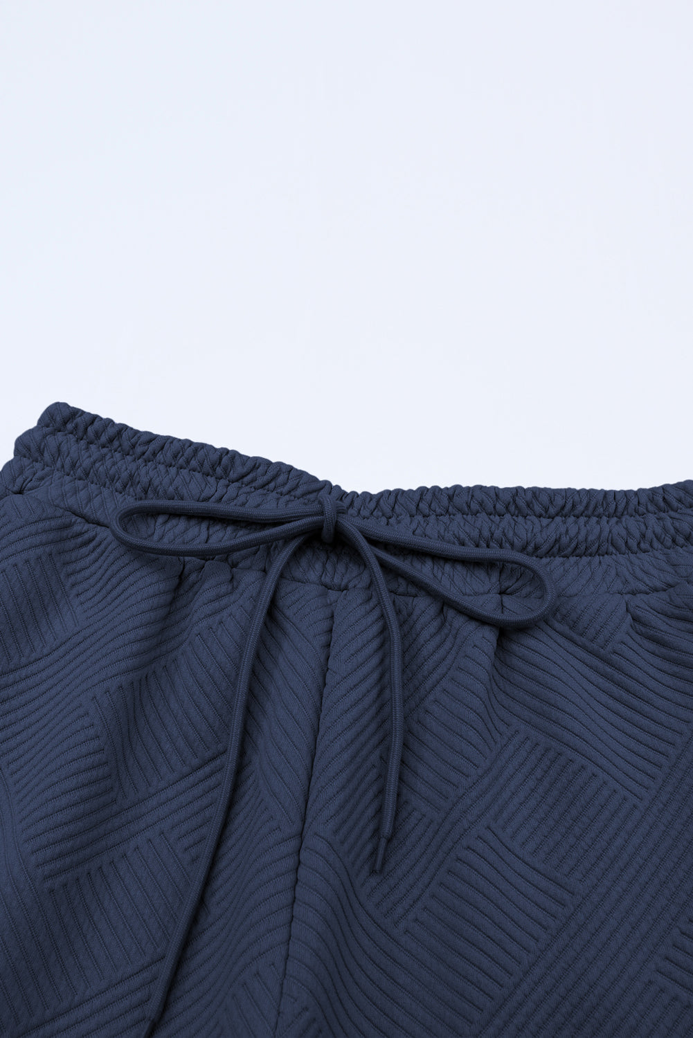 Solid Textured T-Shirt and Drawstring Pants Set