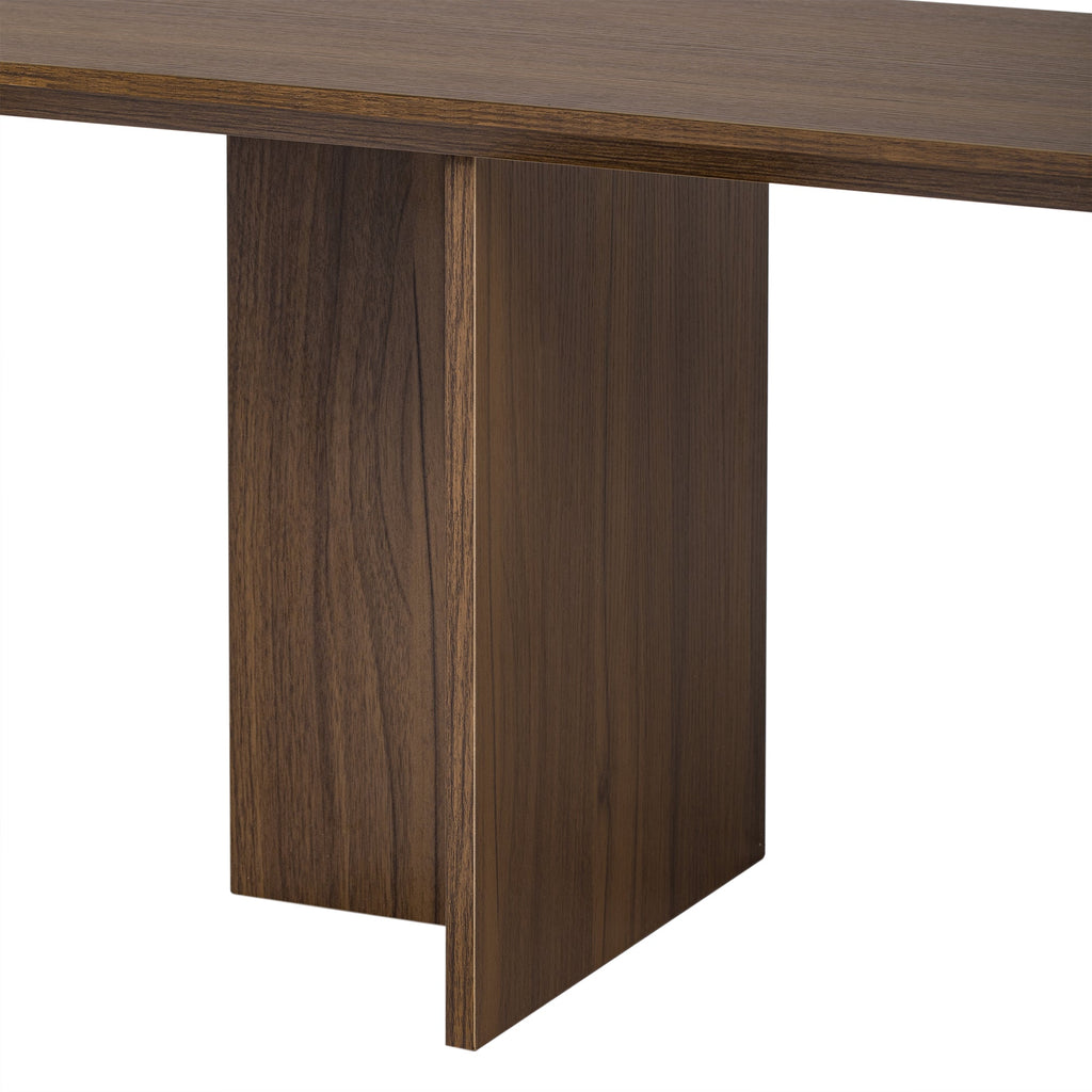 Mid-Century Modern 2 in 1 Cat Furniture Walnut TV Stand With Extendable table,  Litter Box Enclosure with Cat Scratcher