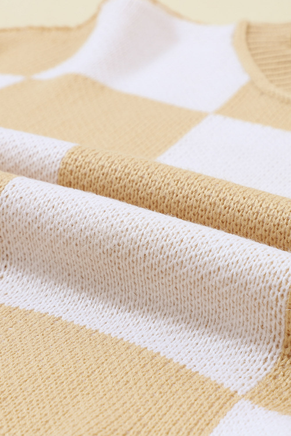 Checker Bishop Sleeve Sweater